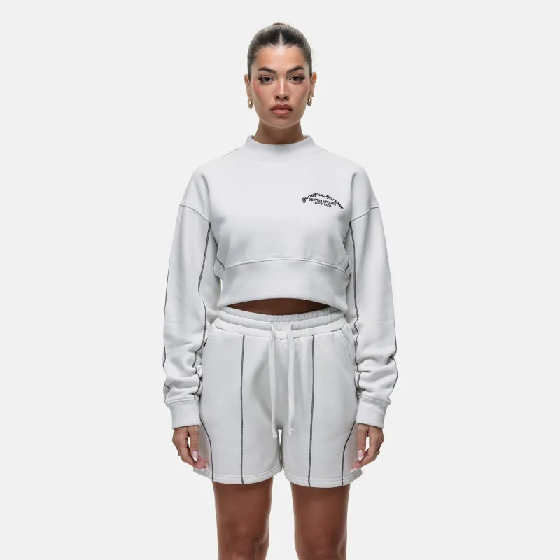 Overlock Vintage White Sweatshirt sold by Good For Nothing Clothing