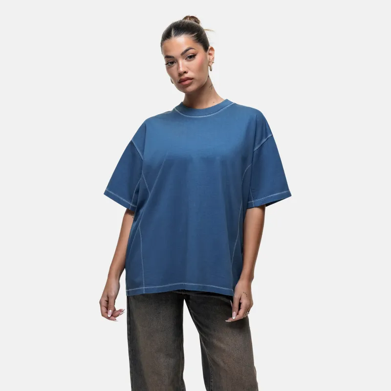 Overlock Washed Blue T-shirt sold by Good For Nothing Clothing