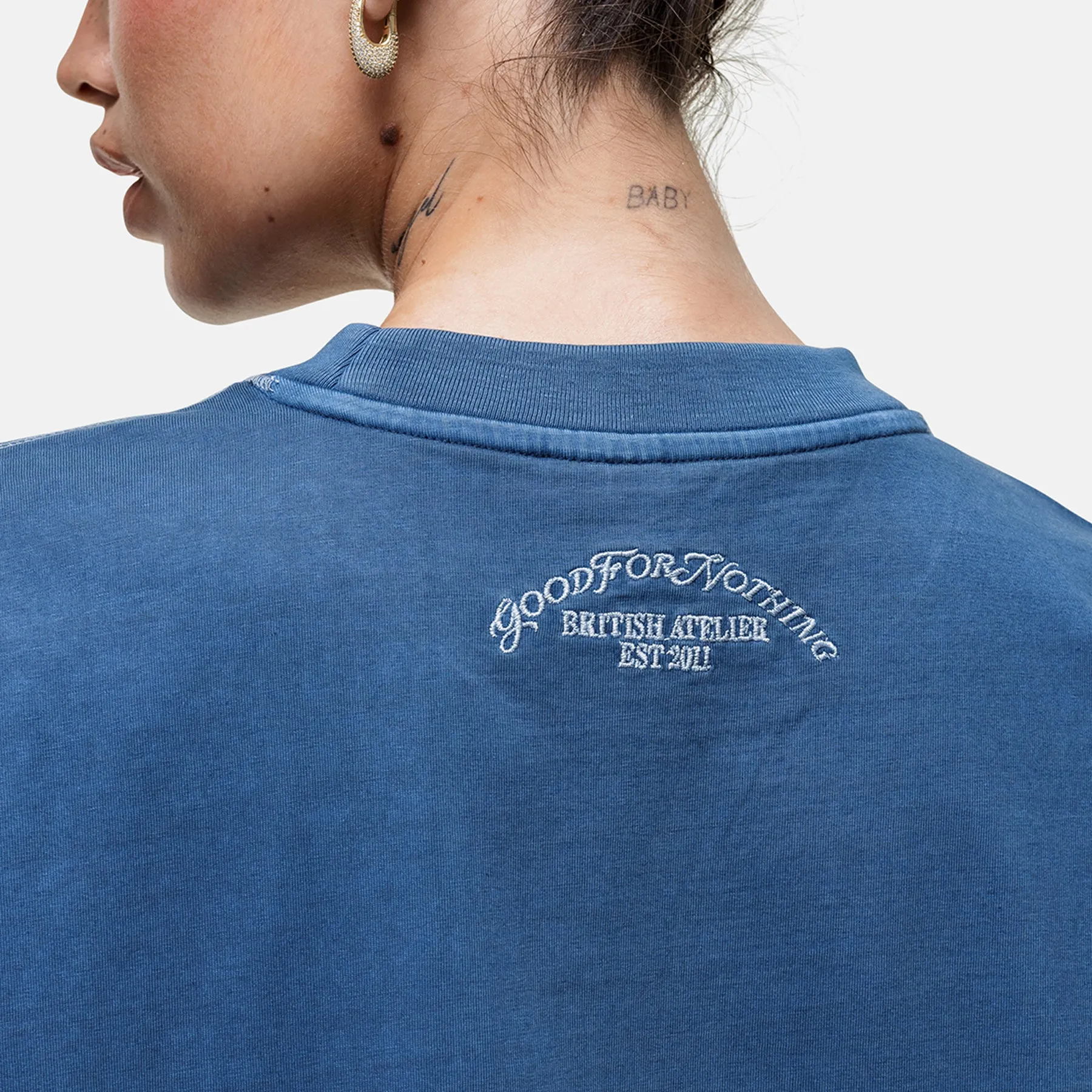 Overlock Washed Blue T-shirt sold by Good for Nothing product image thumbnail 3