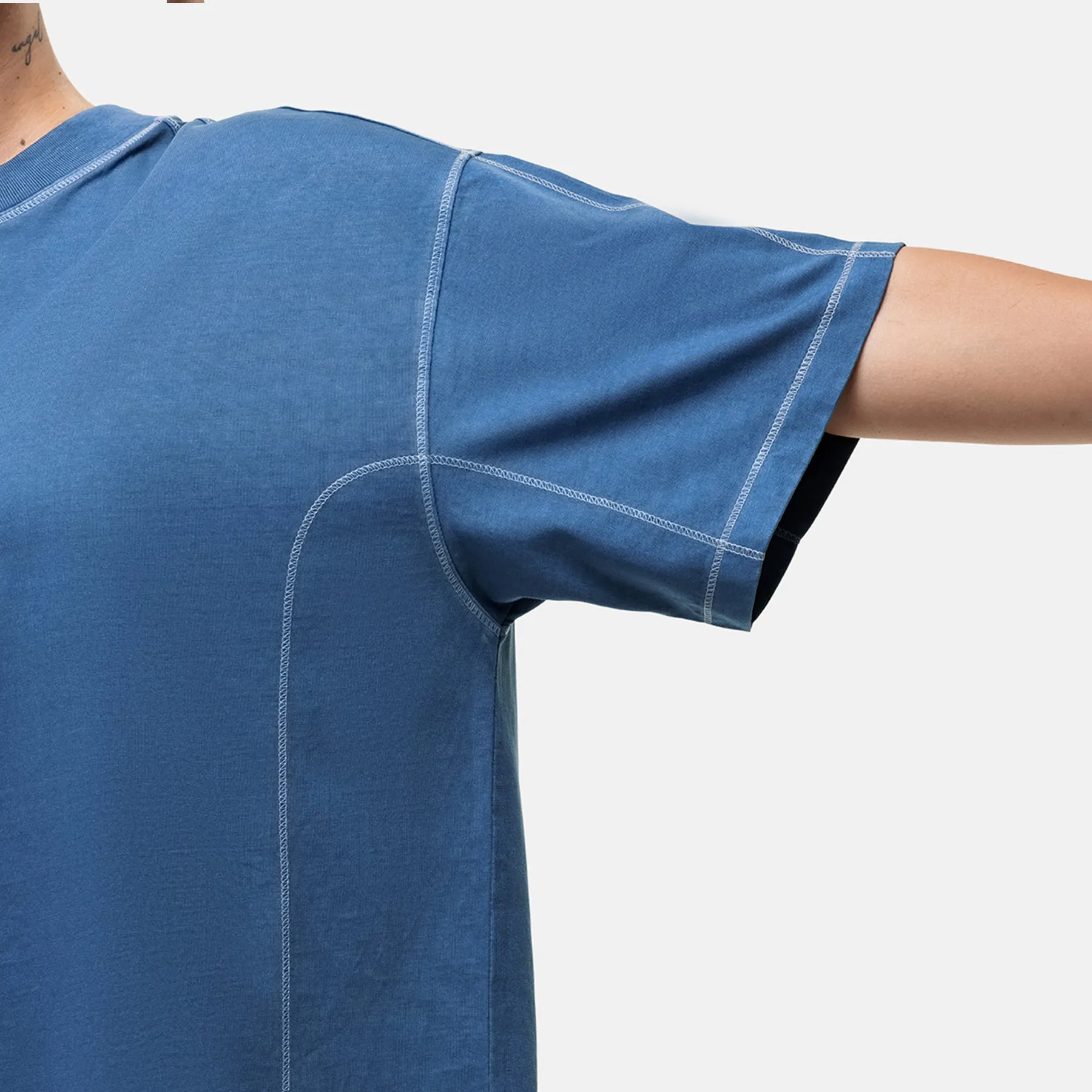 Overlock Washed Blue T-shirt sold by Good for Nothing product image thumbnail 4