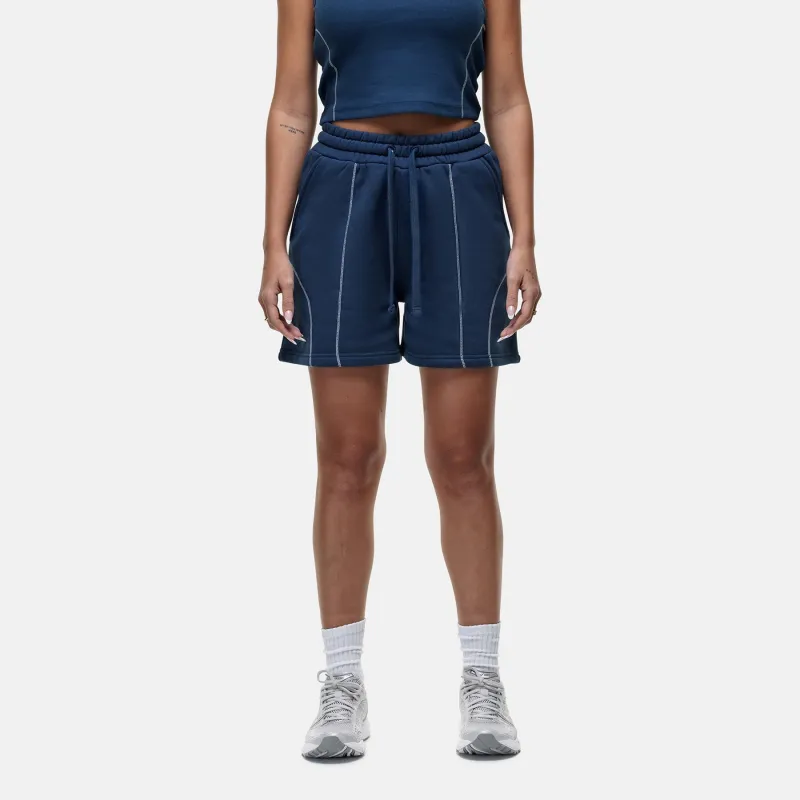 Overlock Washed Blue Shorts sold by Good For Nothing Clothing