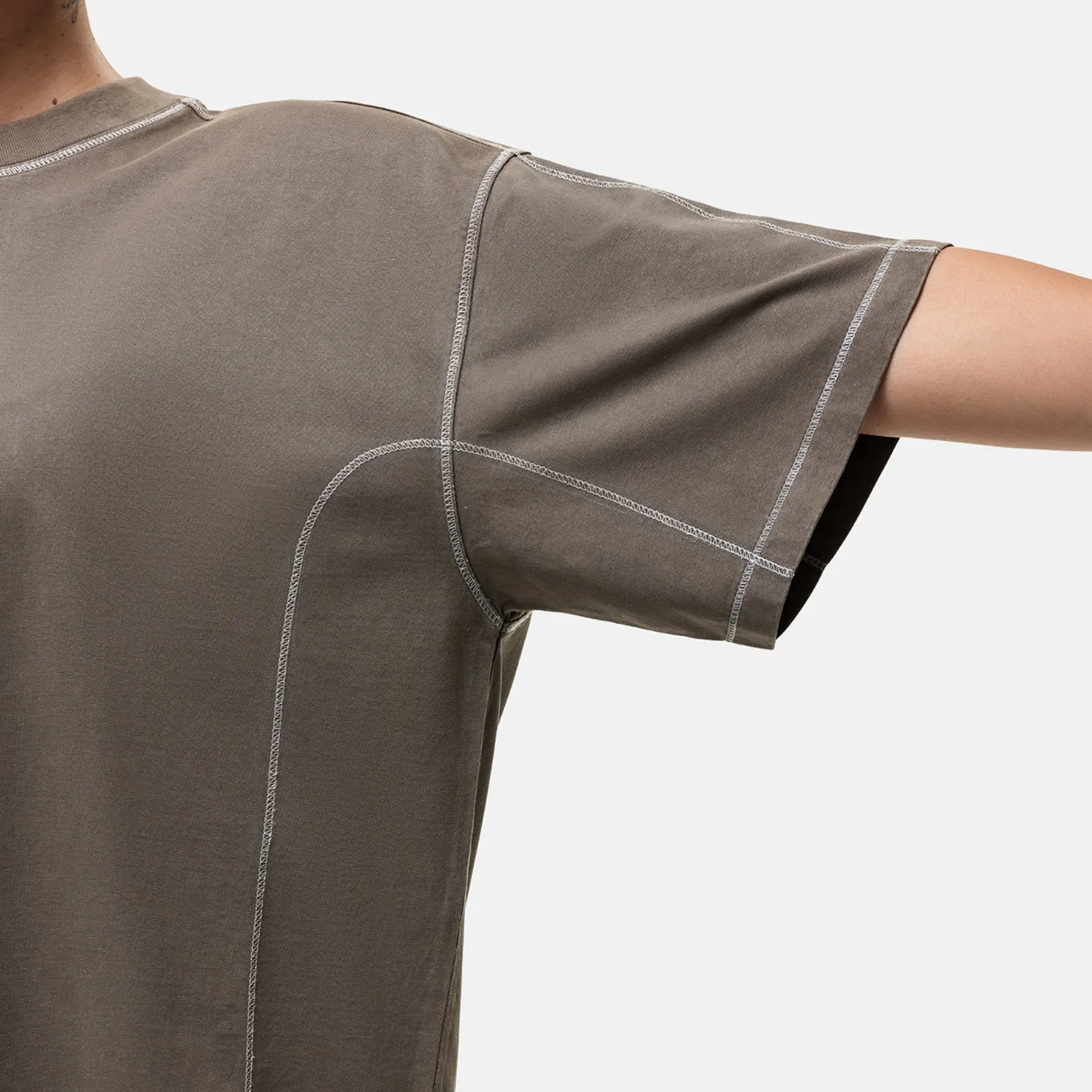 Overlock Washed Taupe T-shirt sold by Good for Nothing product image thumbnail 3