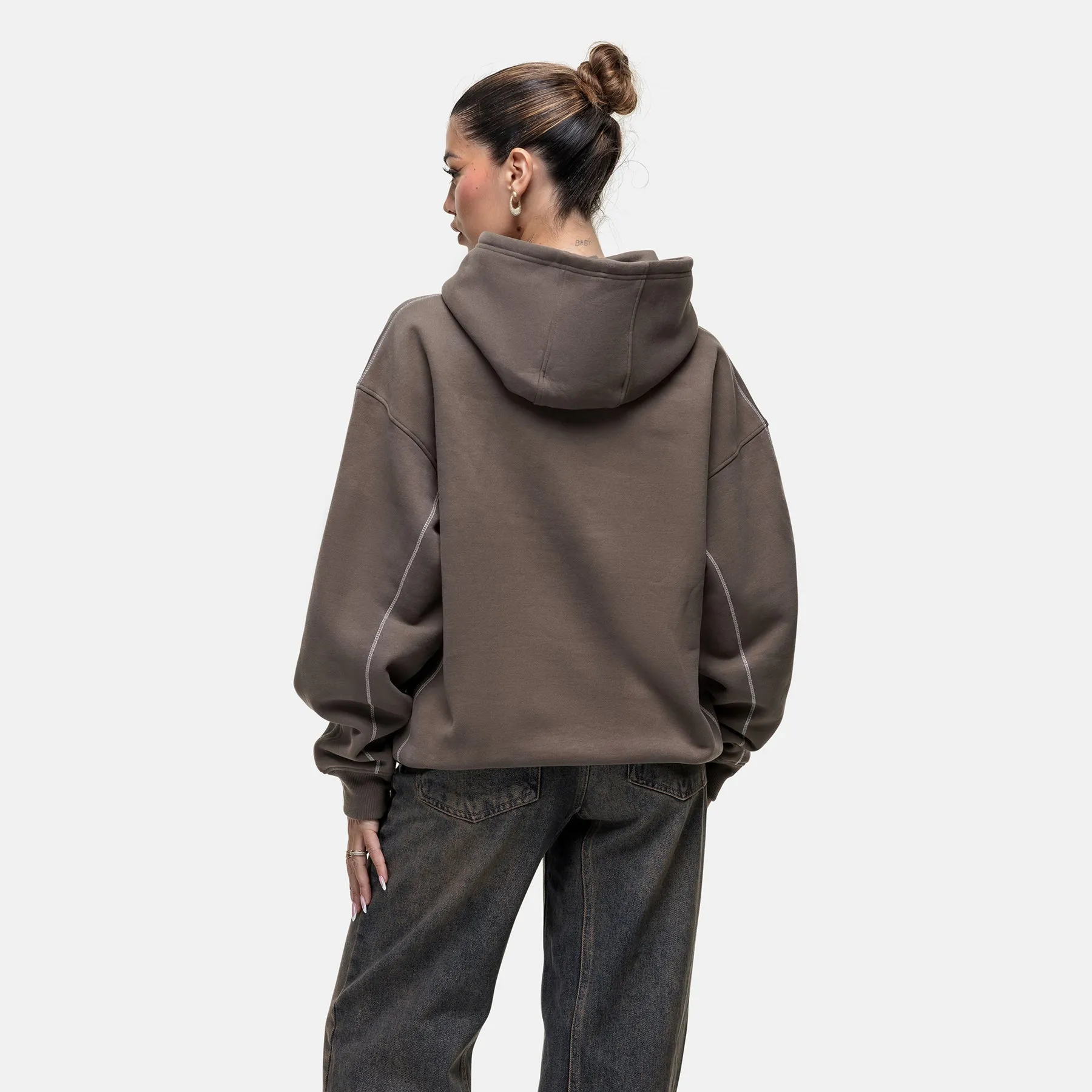 Overlock Washed Taupe Hoodie sold by Good For Nothing Clothing product image thumbnail 2