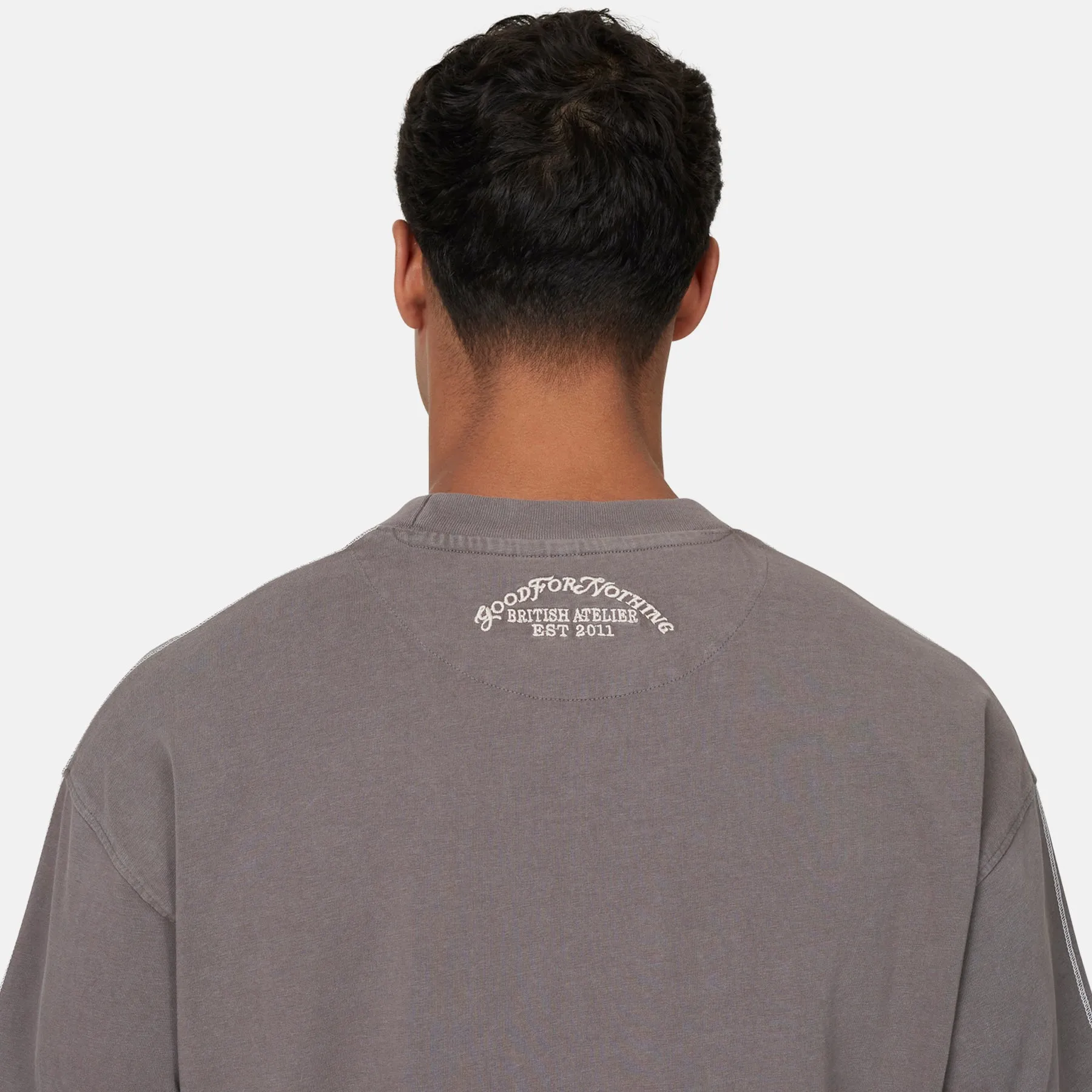 Overlock Washed Grey T-shirt sold by Good for Nothing product image thumbnail 3