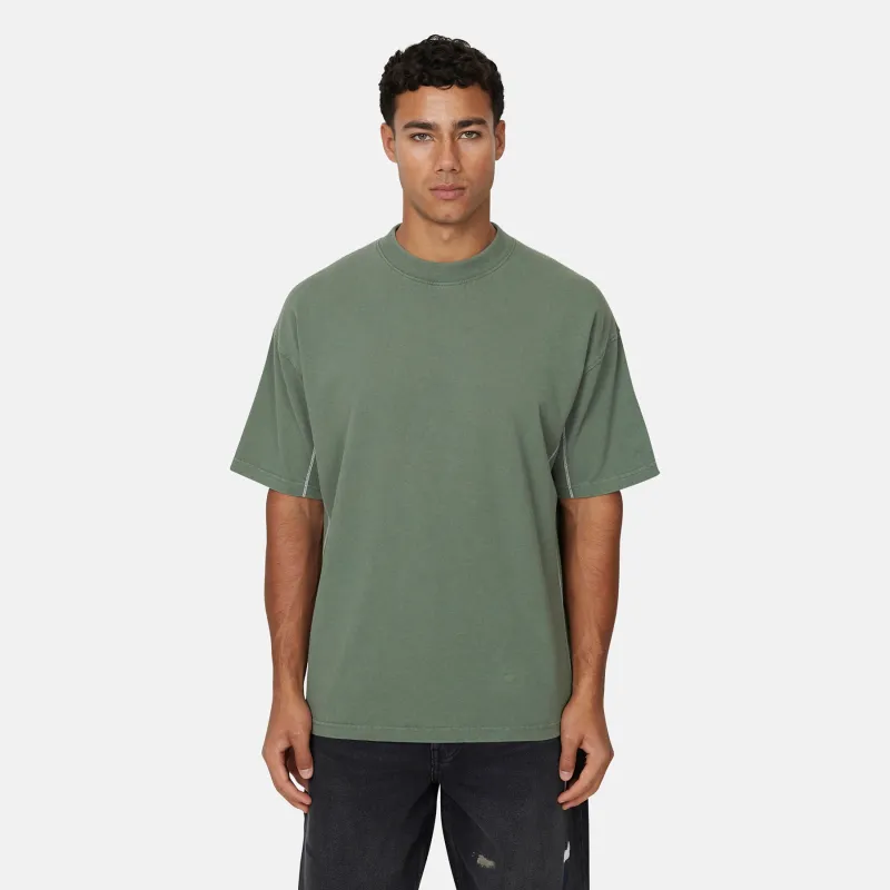 Overlock Washed Green T-shirt sold by Good For Nothing Clothing