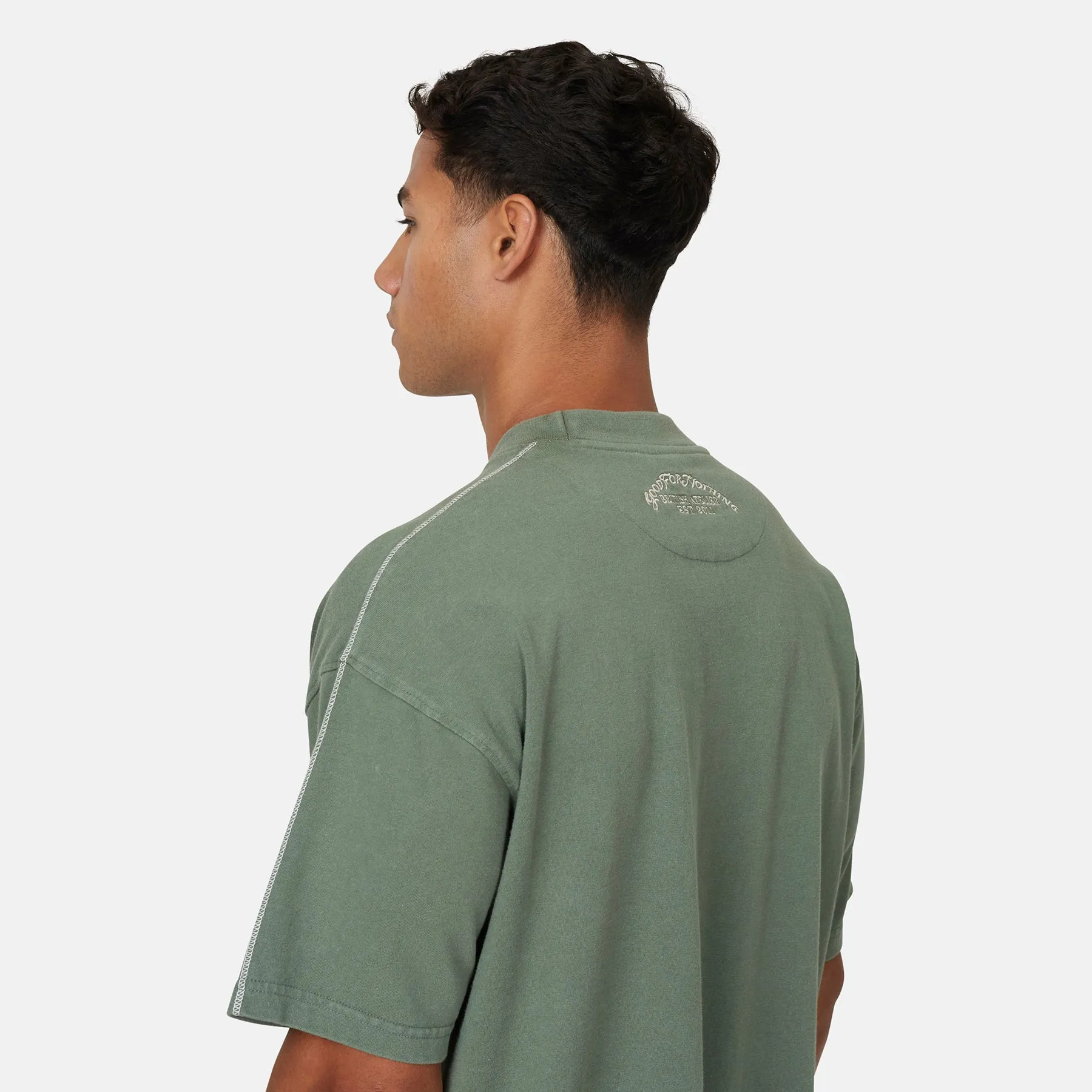 Overlock Washed Green T-shirt sold by Good For Nothing Clothing product image thumbnail 4
