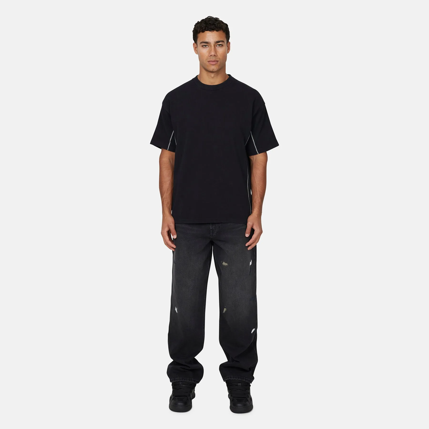 Overlock Washed Black T-shirt sold by Good For Nothing Clothing product image thumbnail 3