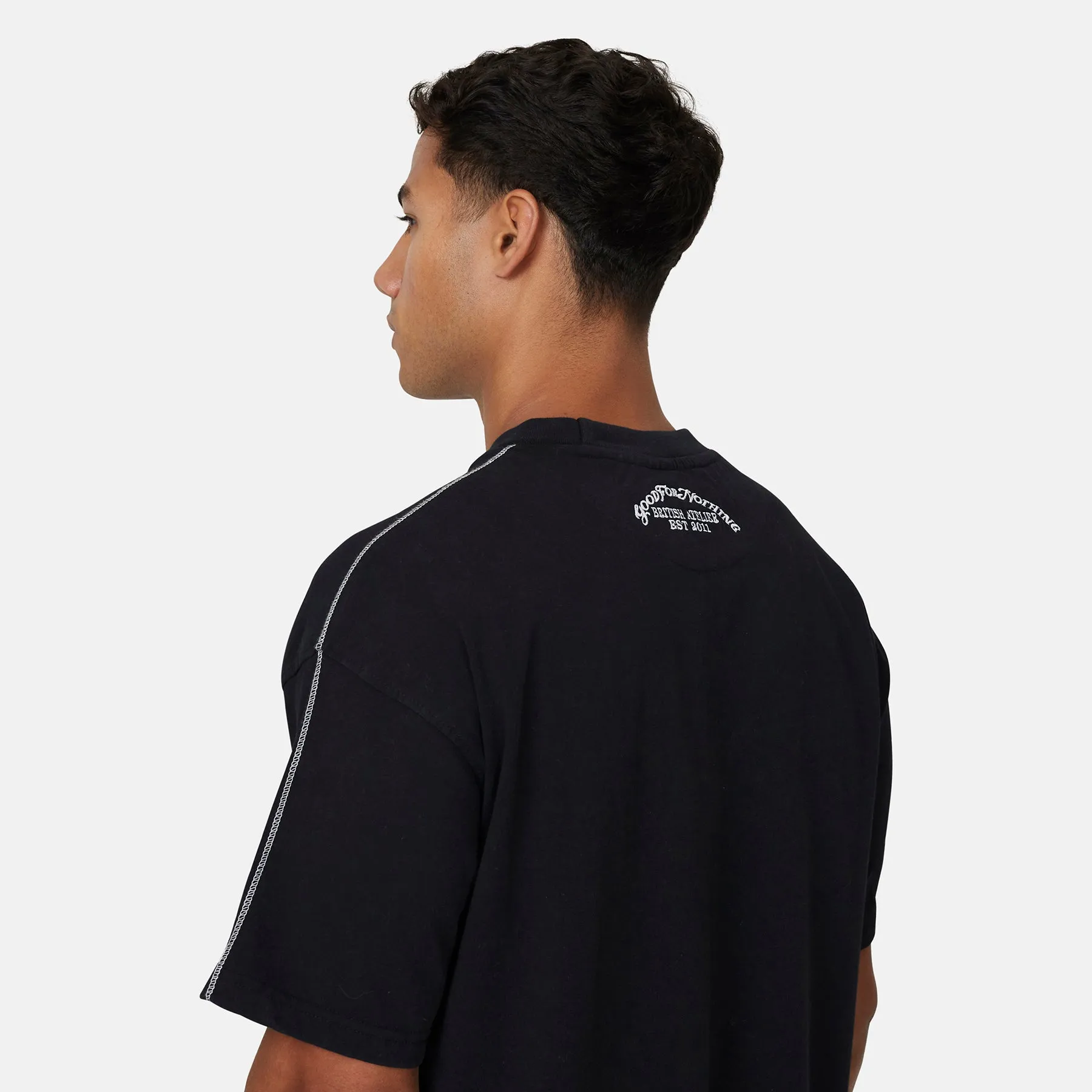 Overlock Washed Black T-shirt sold by Good For Nothing Clothing product image thumbnail 4