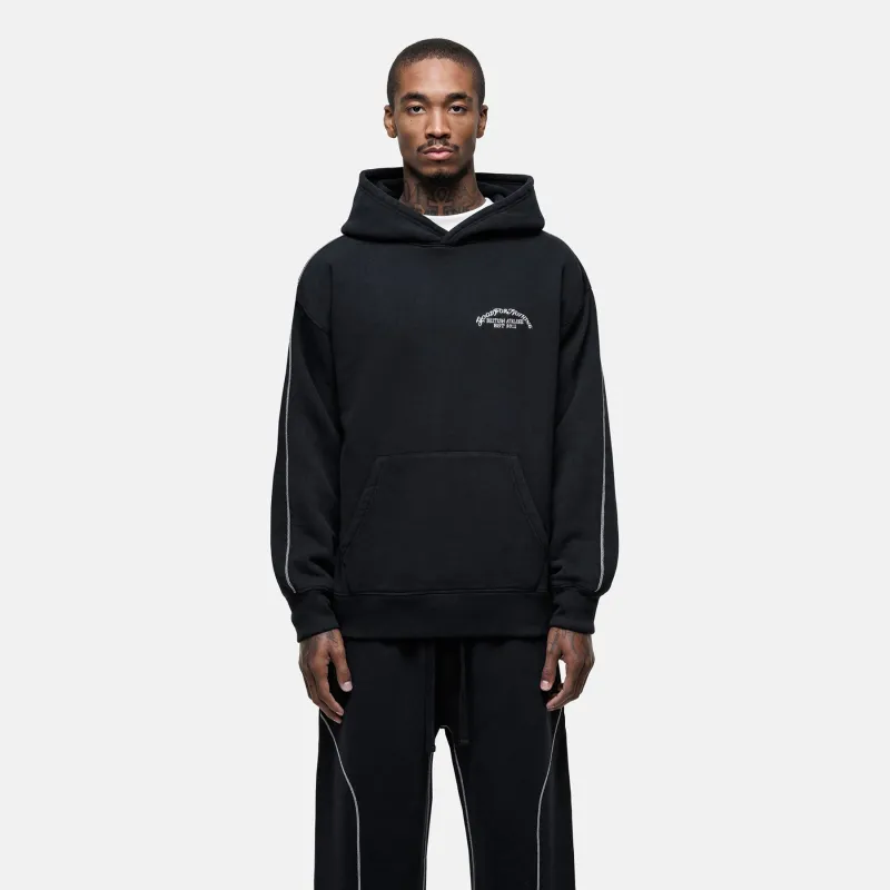 Overlock Washed Black Hoodie sold by Good For Nothing Clothing