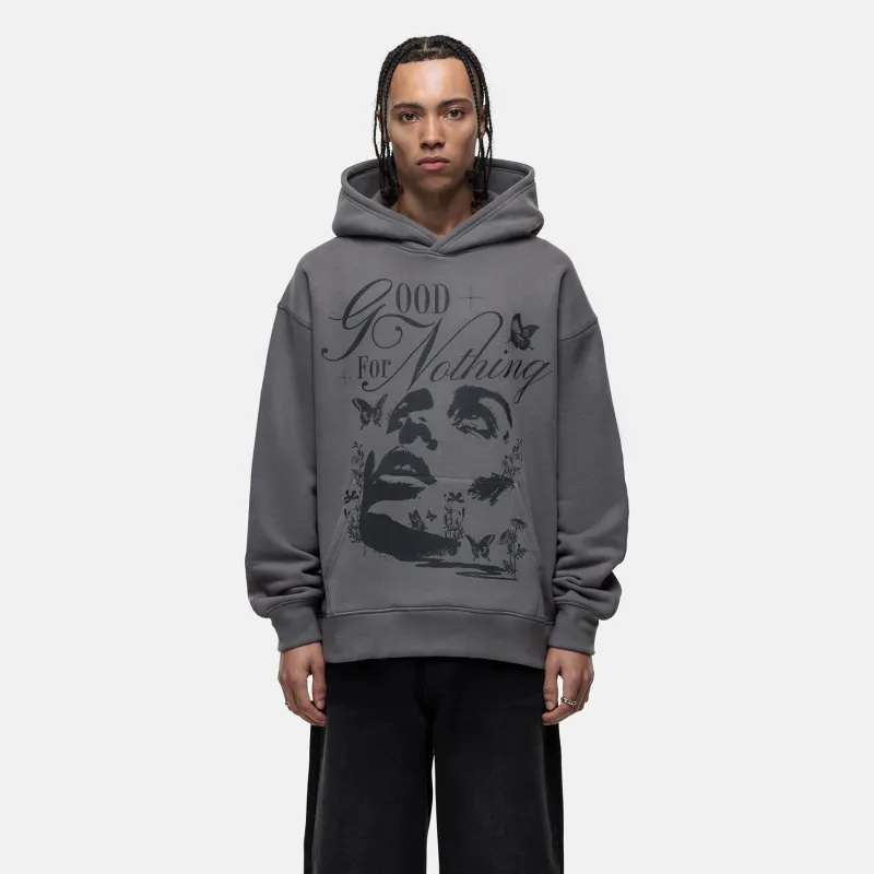 Blossom Washed Grey Hoodie sold by Good For Nothing Clothing