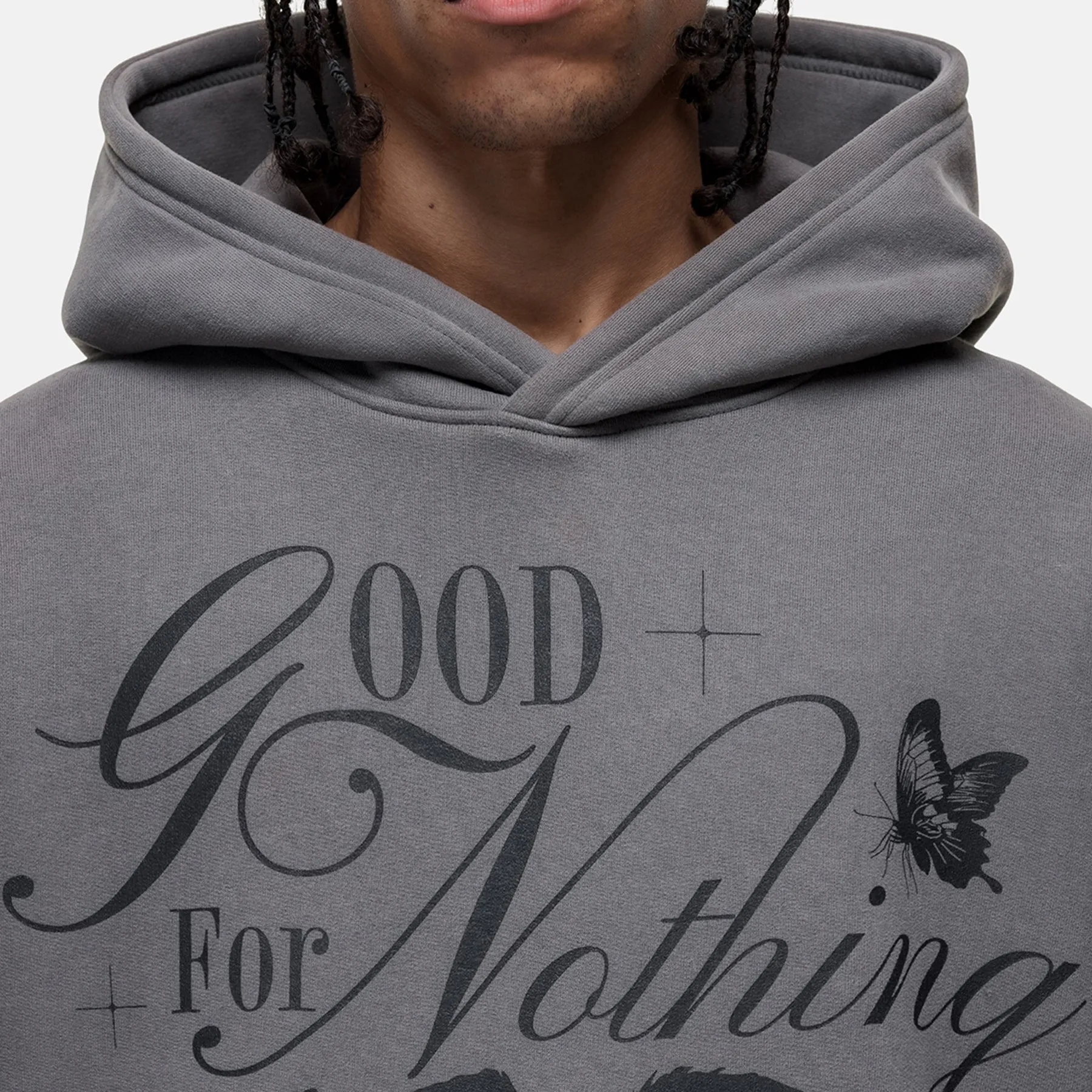 Blossom Washed Grey Hoodie sold by Good For Nothing Clothing product image thumbnail 3