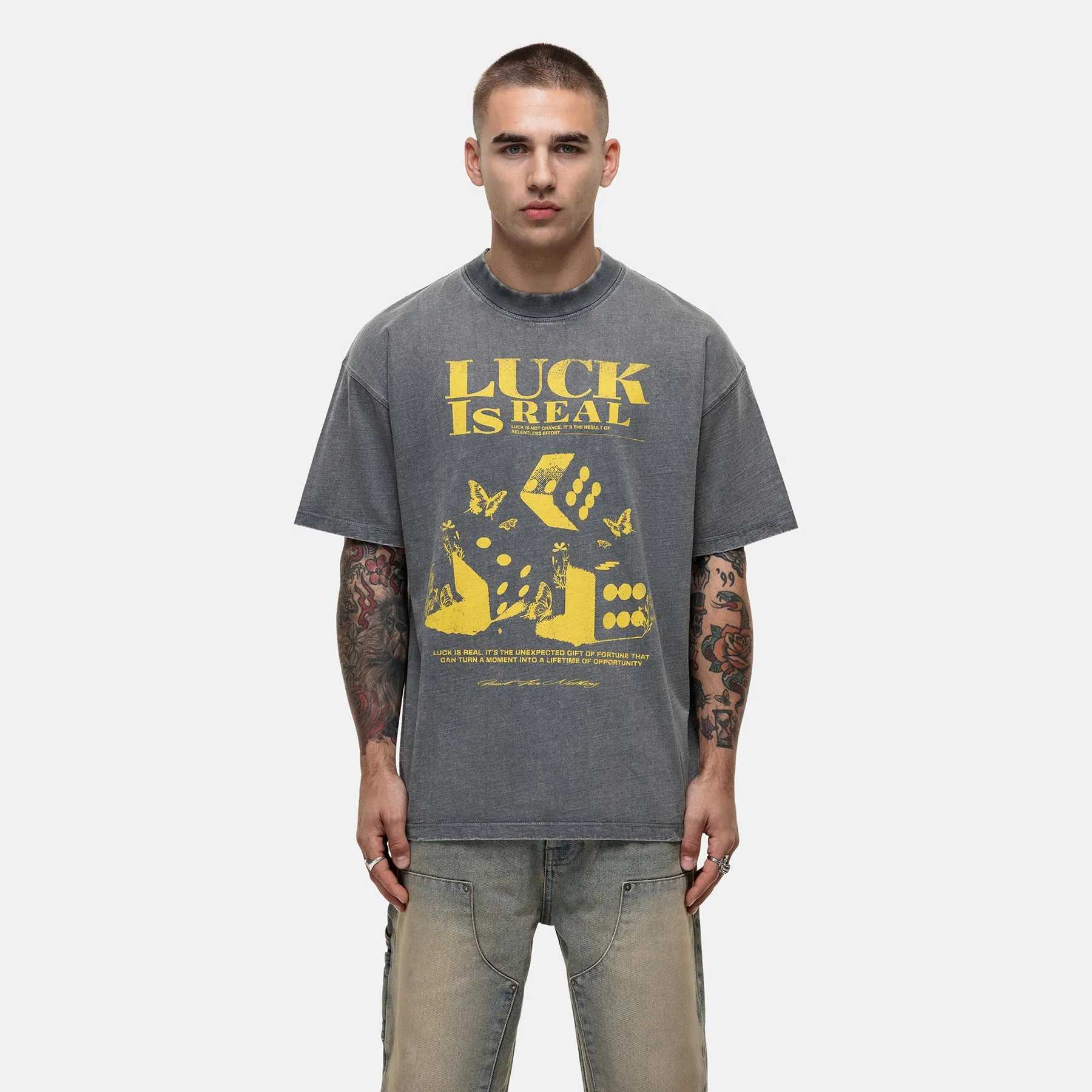 Dice Grey Slub T-shirt sold by Good For Nothing Clothing