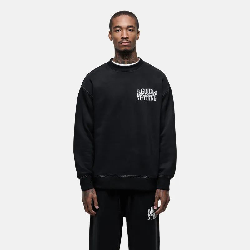 Dakota Butterfly Black Sweatshirt sold by Good For Nothing Clothing
