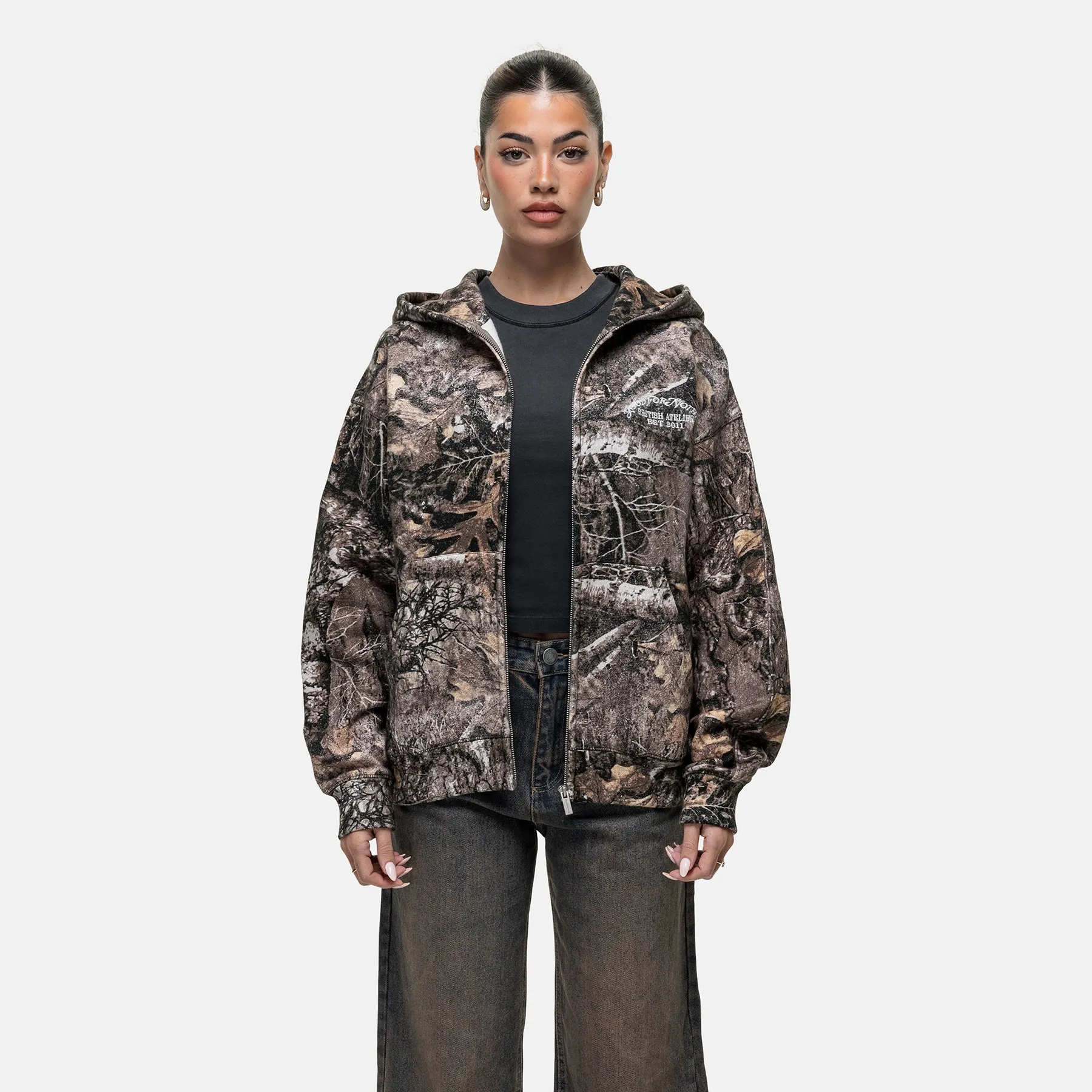 Woodland Camo Zip Hoodie sold by Good For Nothing Clothing product image thumbnail 4