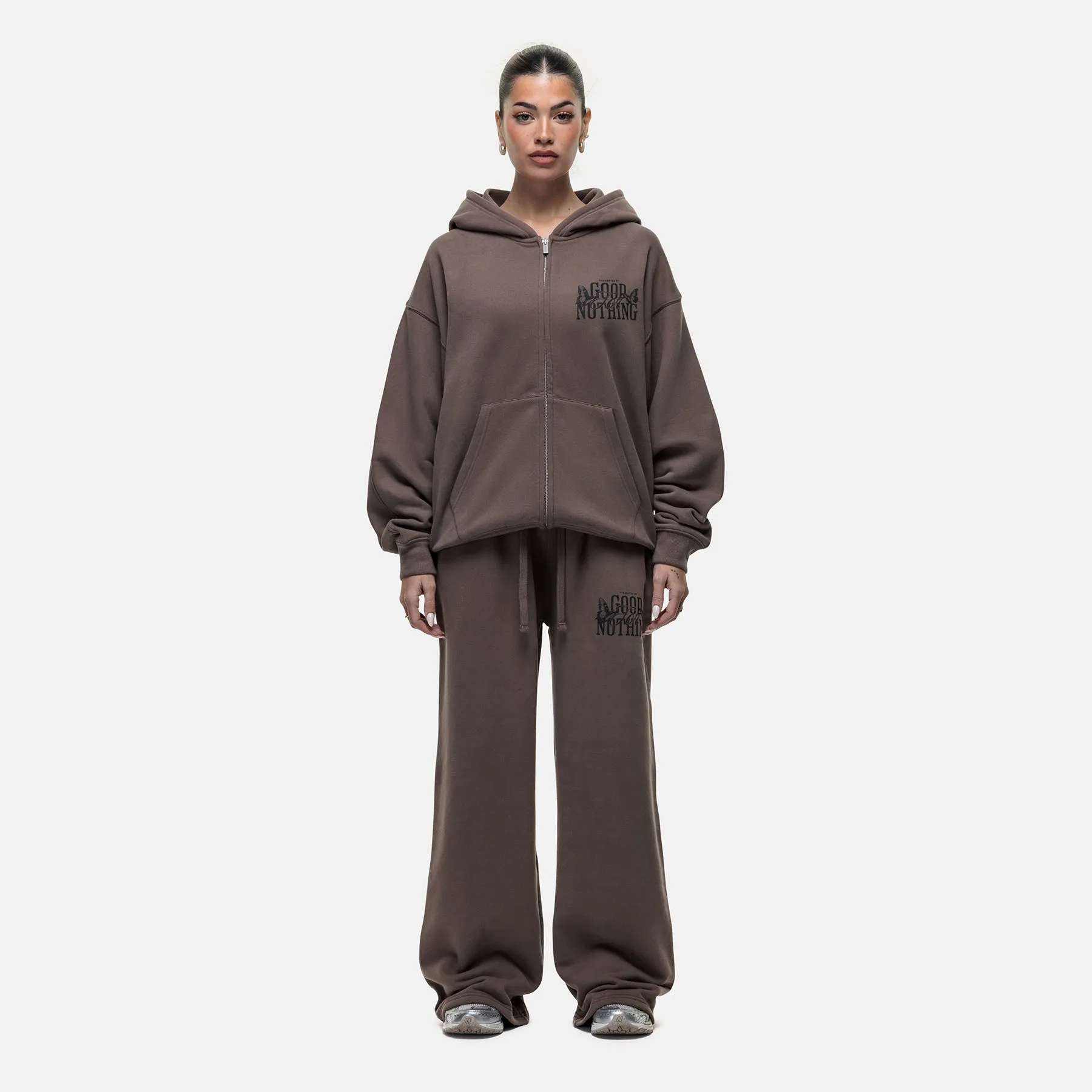 Dakota Butterfly Taupe Zip Hoodie sold by Good For Nothing Clothing product image thumbnail 3