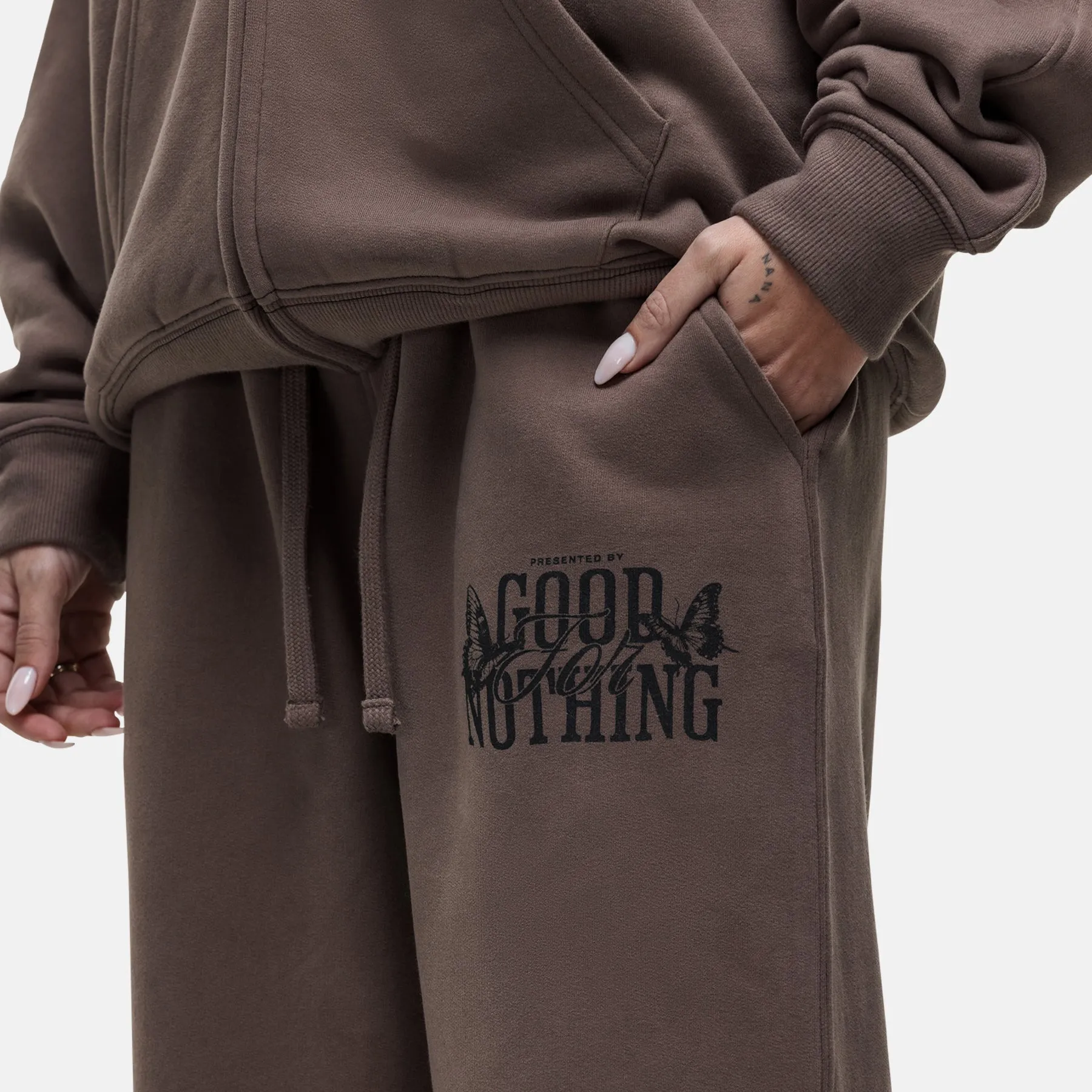 Dakota Butterfly Taupe Sweatpants sold by Good For Nothing Clothing product image thumbnail 3