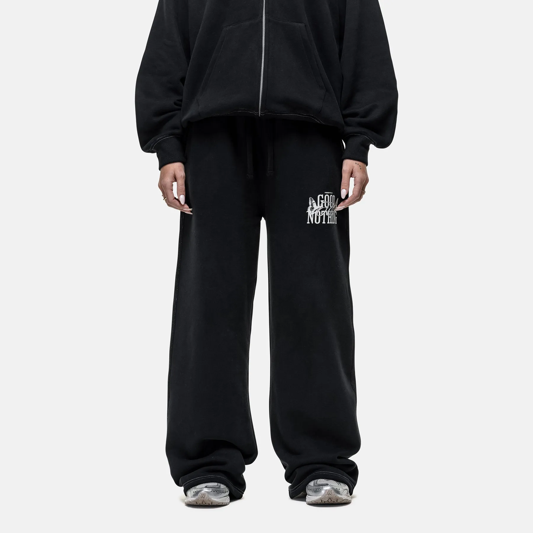 Dakota Butterfly Black Sweatpants sold by Good For Nothing Clothing