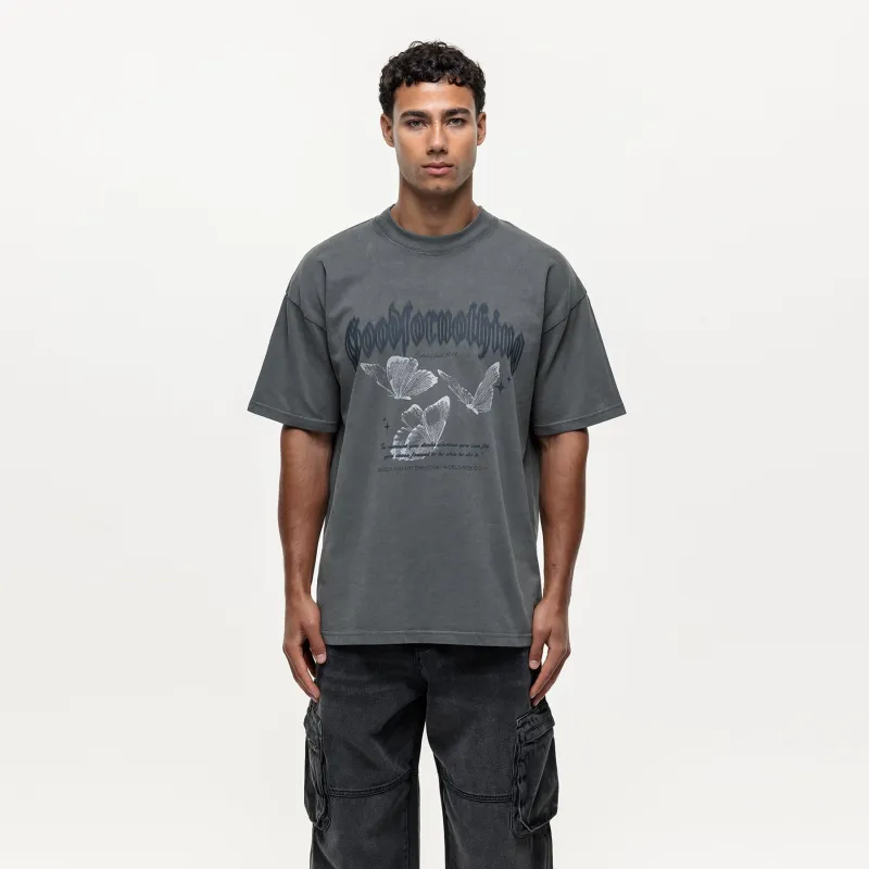 Kaleidoscope Butterfly Gunmetal T-shirt sold by Good For Nothing Clothing