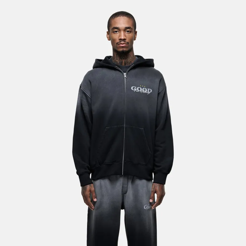 Alaska Gradient Black Zip Hoodie sold by Good For Nothing Clothing