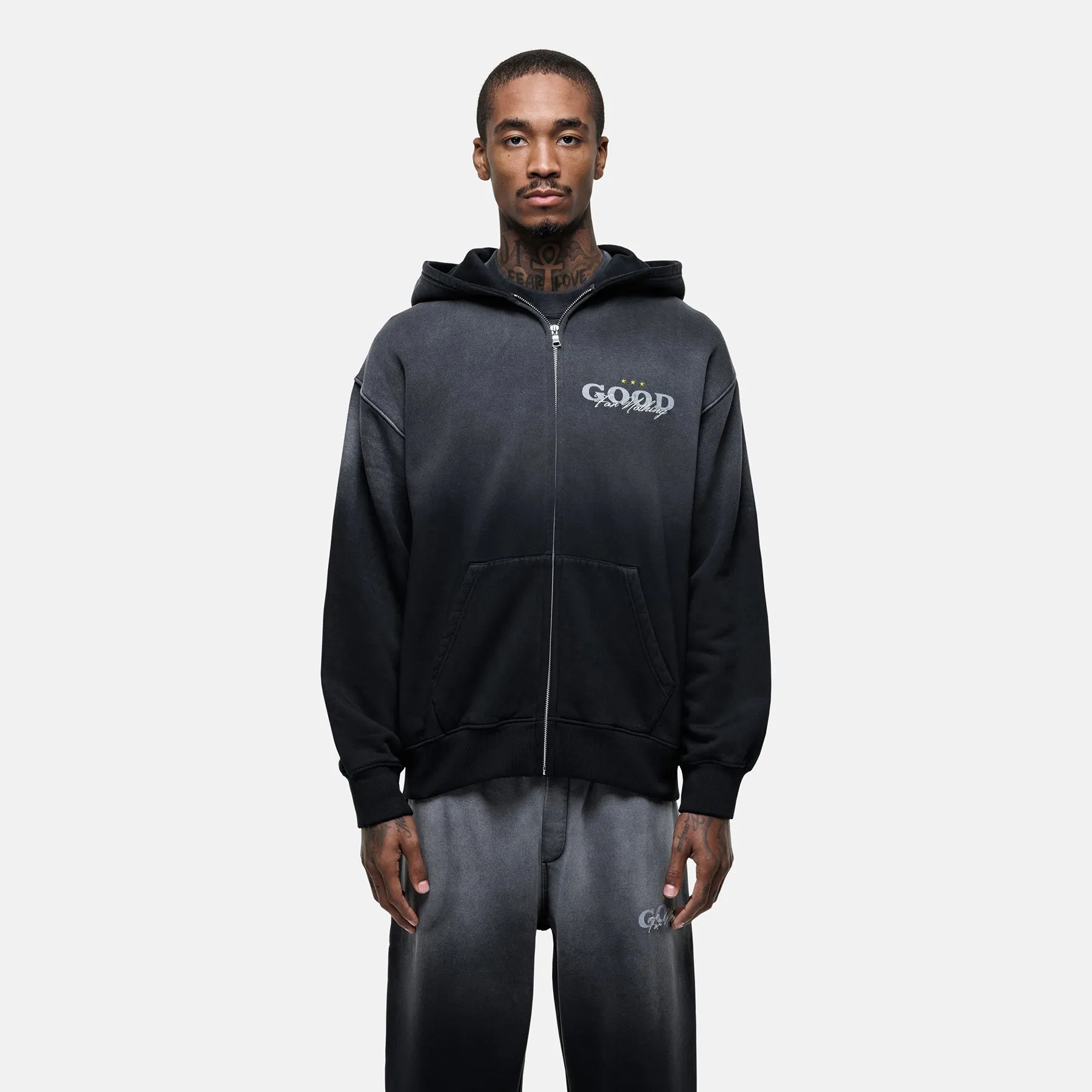 Alaska Gradient Black Zip Hoodie sold by Good for Nothing