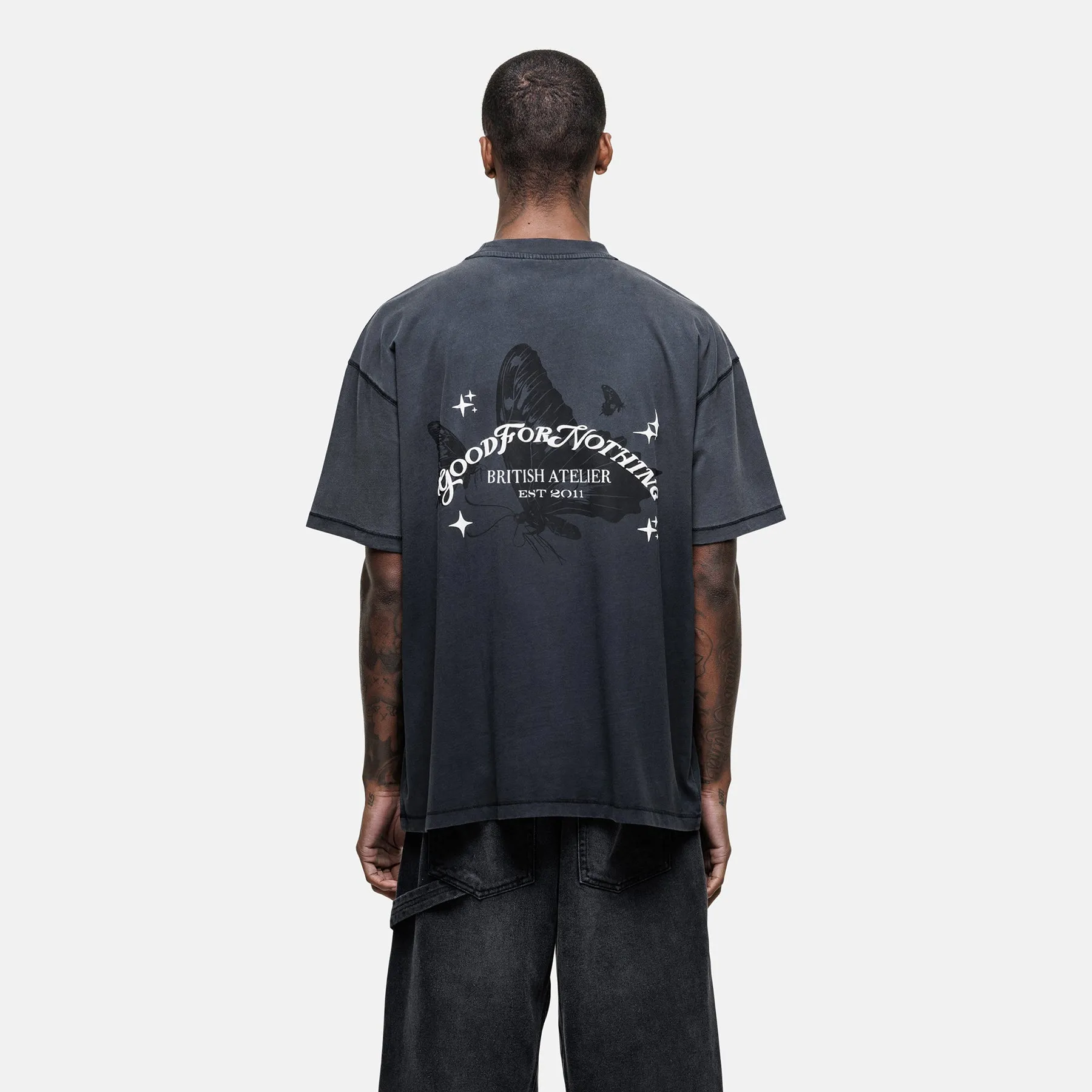 Liberty Faded Black T-shirt sold by Good For Nothing Clothing