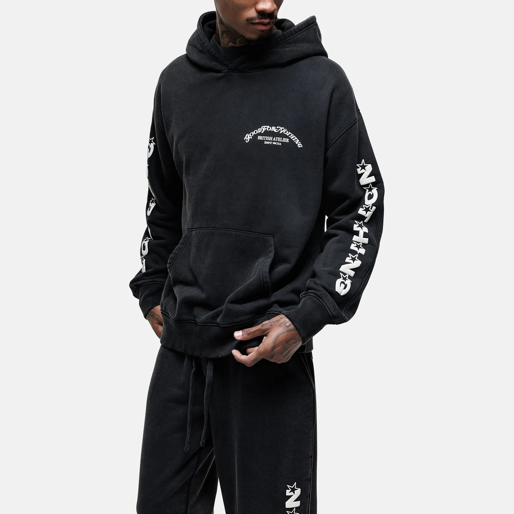 Liberty Washed Black Hoodie sold by Good For Nothing Clothing product image thumbnail 4