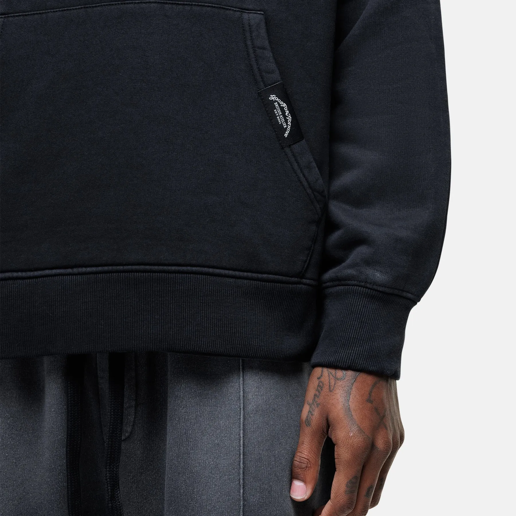 Nebraska Faded Black Hoodie sold by Good for Nothing product image thumbnail 2