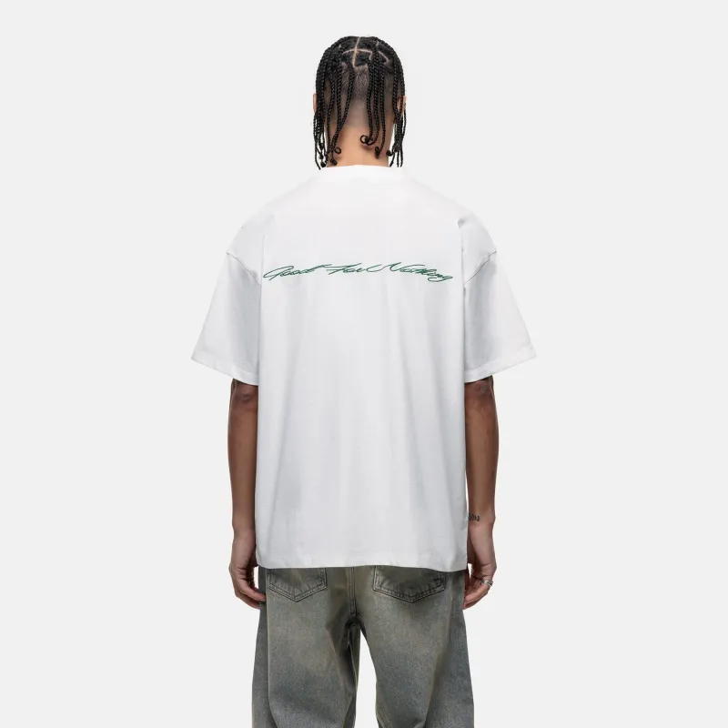 Scribble Embroidery White T-shirt sold by Good For Nothing Clothing