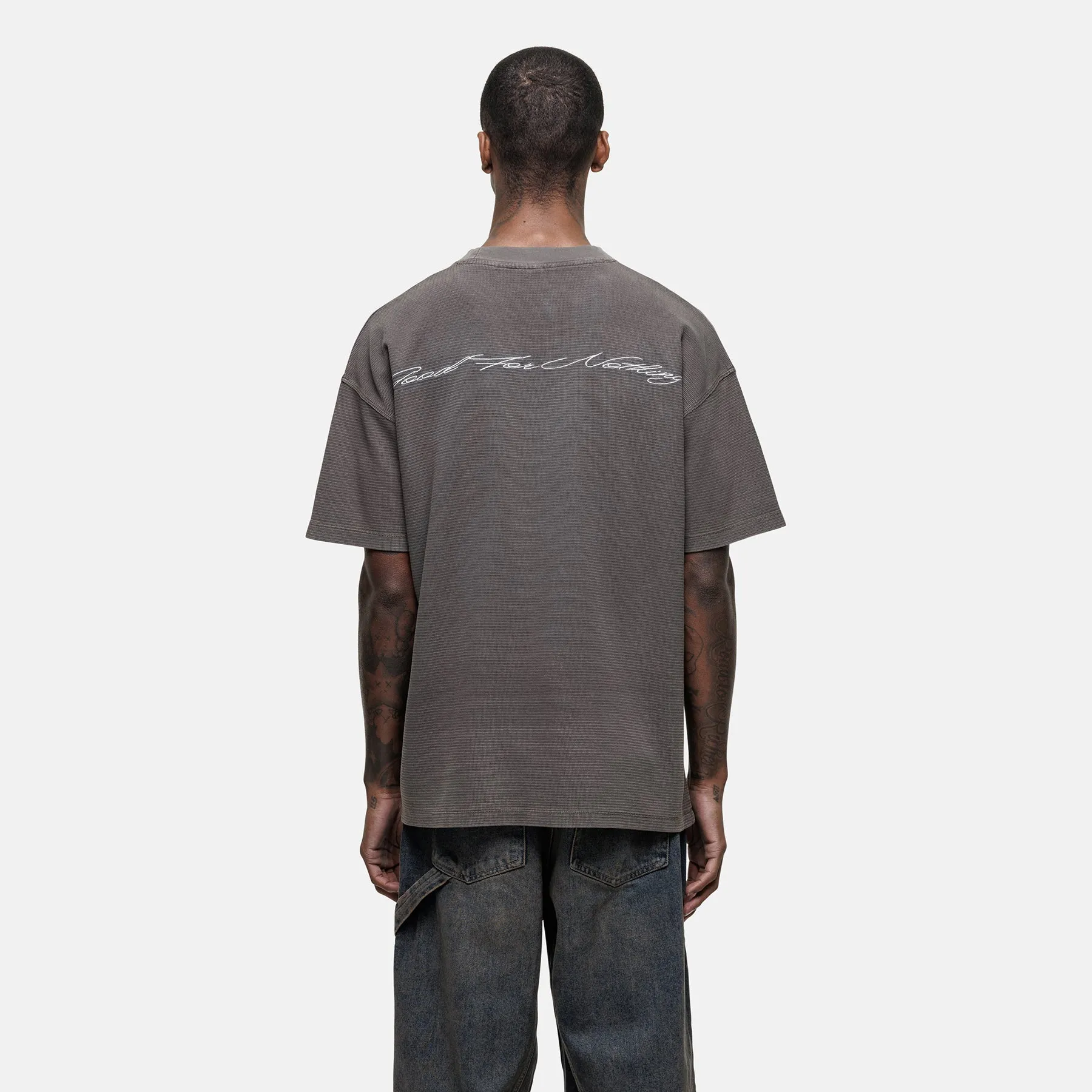 Scribble Waffle Taupe T-shirt sold by Good For Nothing Clothing