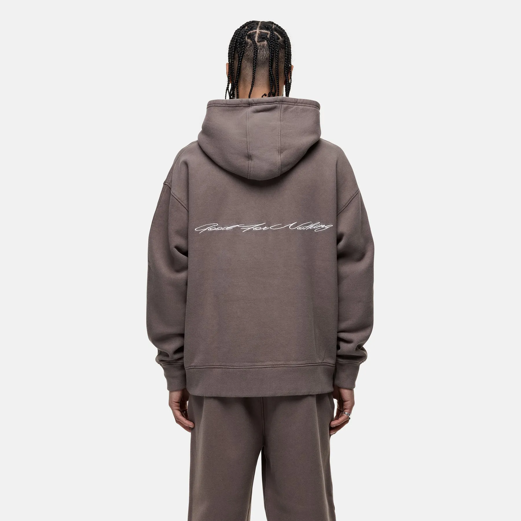 Scribble Washed Taupe Hoodie sold by Good for Nothing product image thumbnail 2