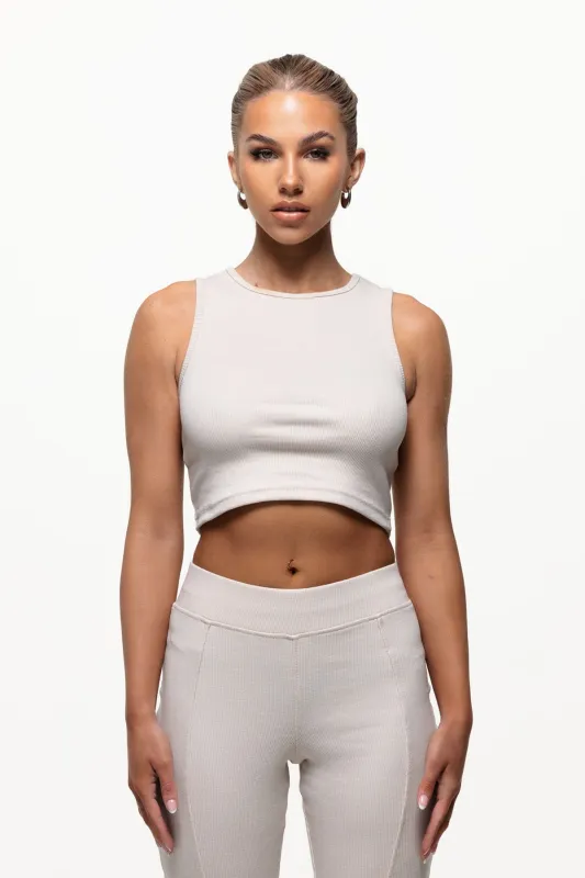 Contour Ribbed Cream Tank Top sold by Good For Nothing Clothing