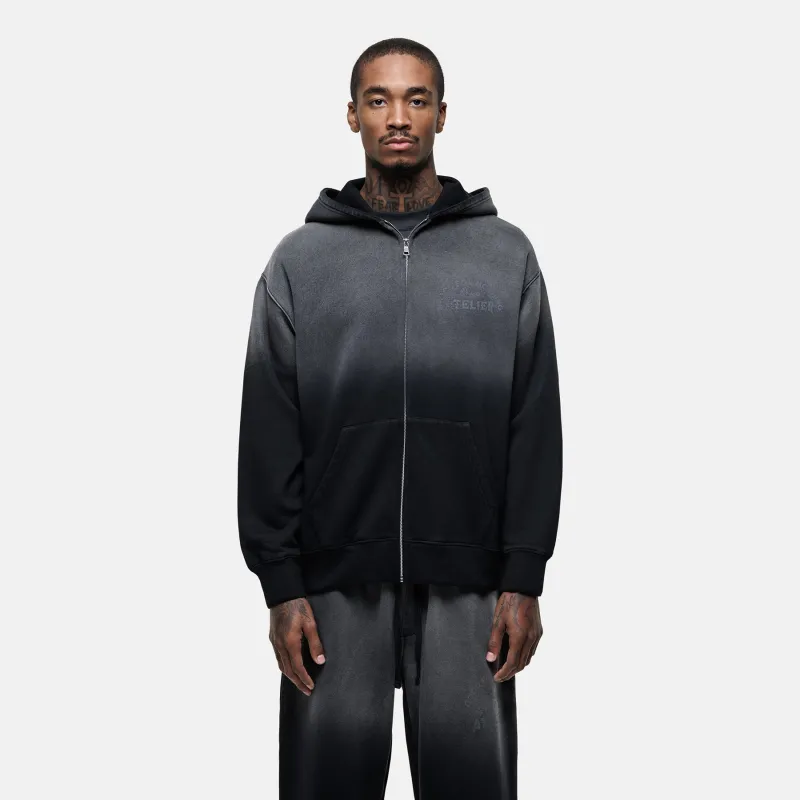 Vintage 1986 Faded Black Zip Hoodie sold by Good For Nothing Clothing