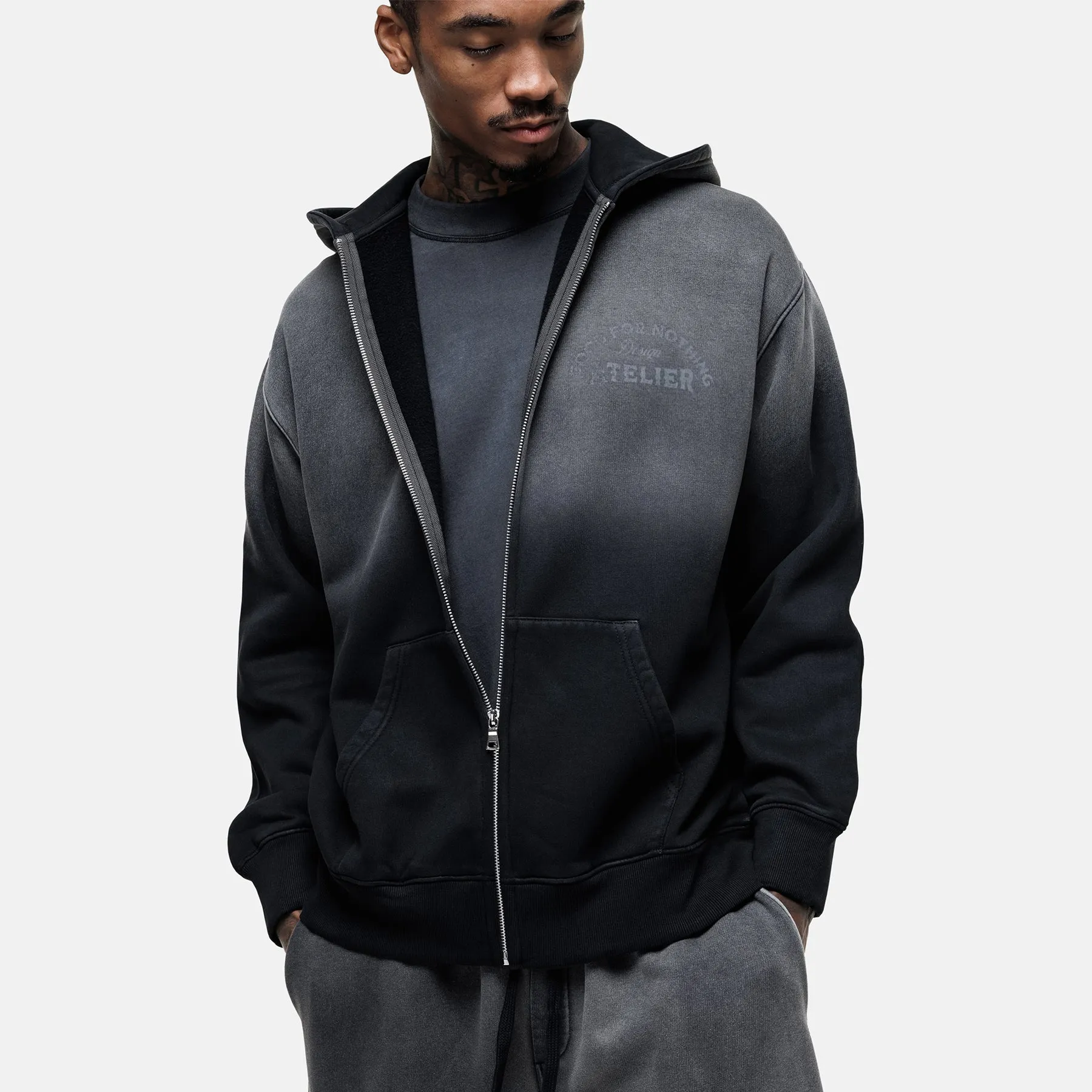 Vintage 1986 Faded Black Zip Hoodie sold by Good For Nothing Clothing product image thumbnail 3