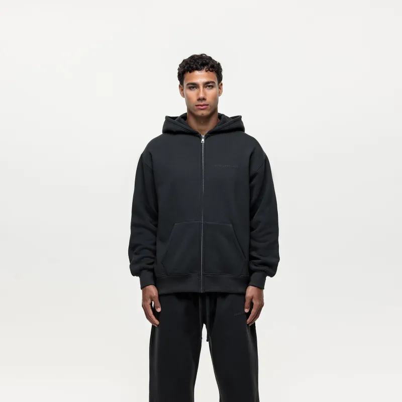 Vintage Onyx Black Zip Hoodie sold by Good For Nothing Clothing