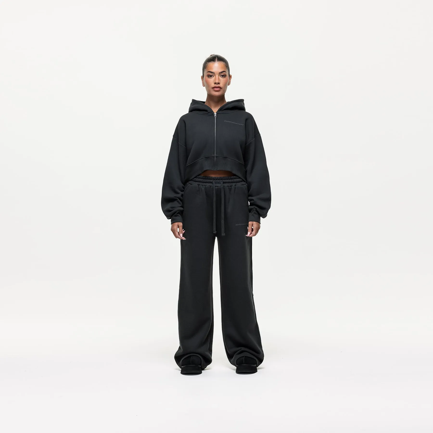 Vintage Onyx Black Zip Hoodie sold by Good For Nothing Clothing product image thumbnail 2