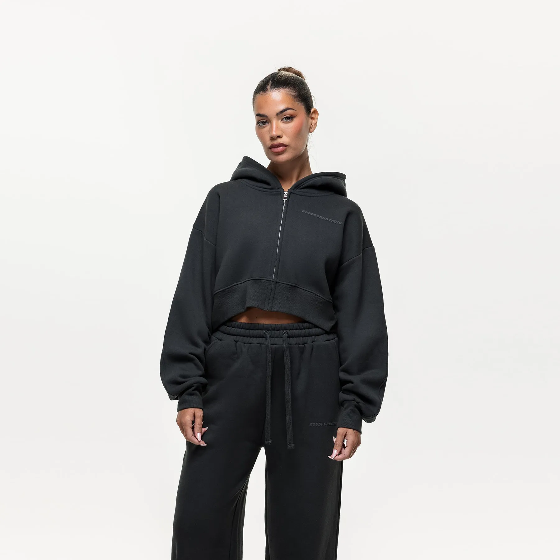 Vintage Onyx Black Zip Hoodie sold by Good For Nothing Clothing product image thumbnail 5