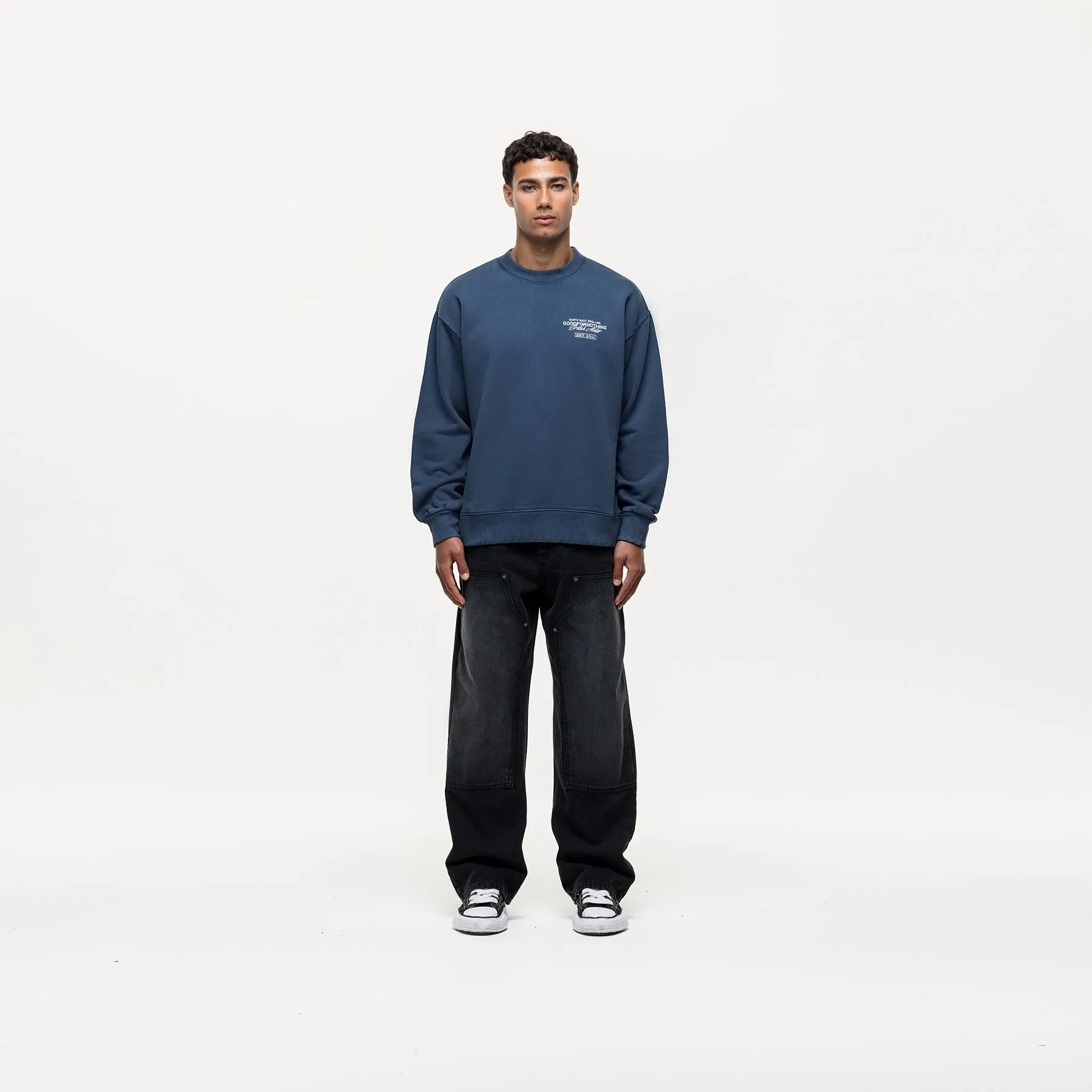 Atelier Navy Washed Sweatshirt sold by Good For Nothing Clothing product image thumbnail 4