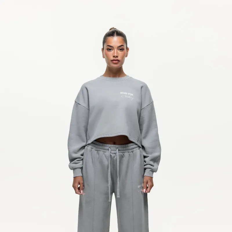 Slouch Grey Crop Sweatshirt sold by Good For Nothing Clothing