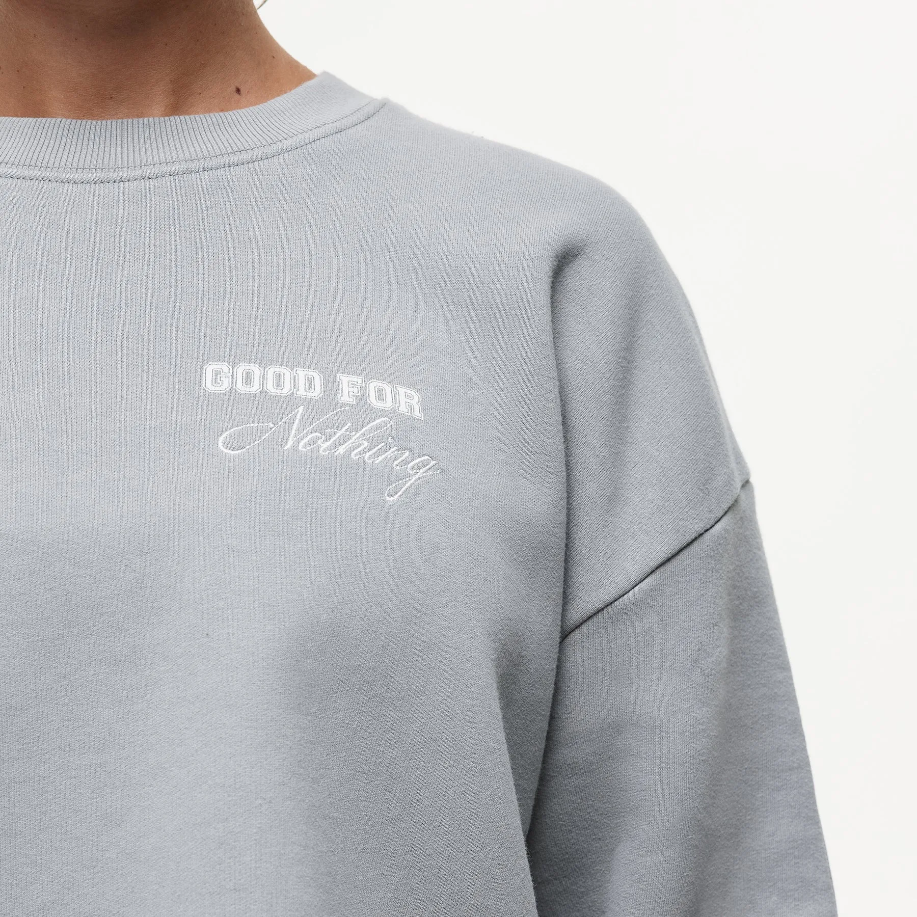 Slouch Grey Crop Sweatshirt sold by Good for Nothing product image thumbnail 3