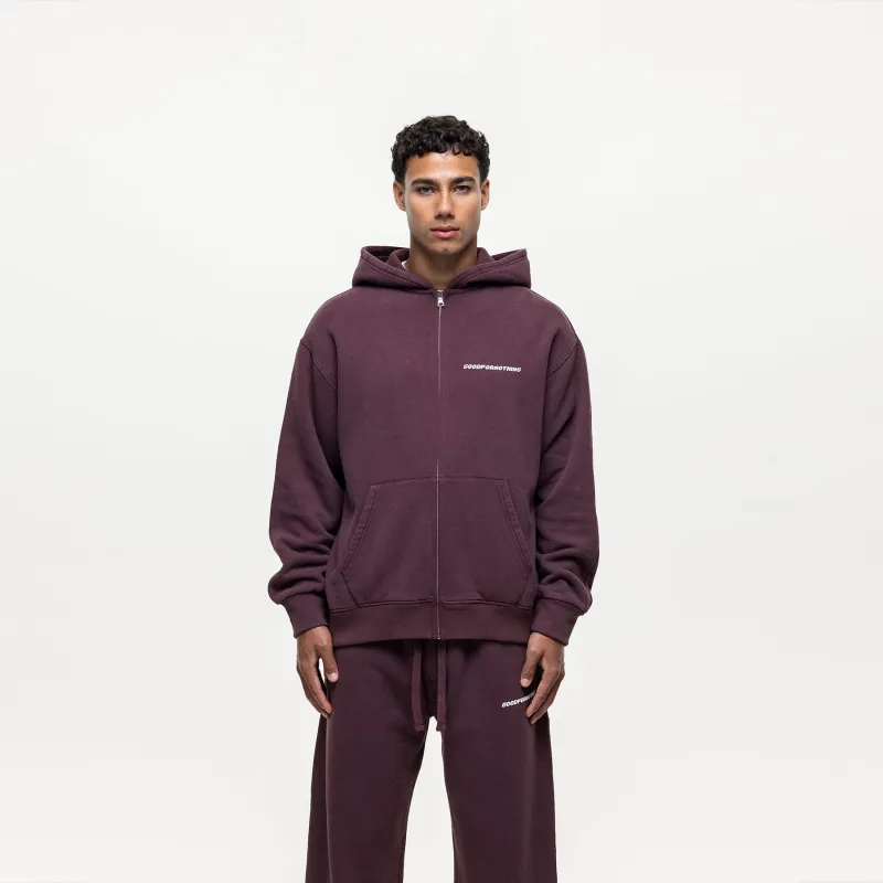 Vintage Washed Huckleberry Zip Hoodie sold by Good for Nothing