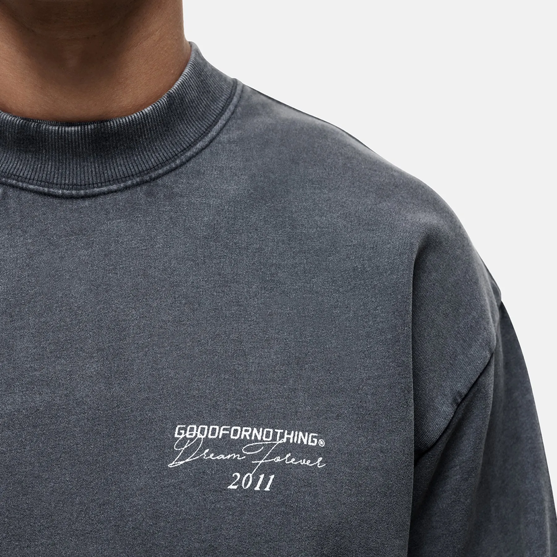 Partial Seam Washed Grey Sweatshirt sold by Good For Nothing Clothing product image thumbnail 5