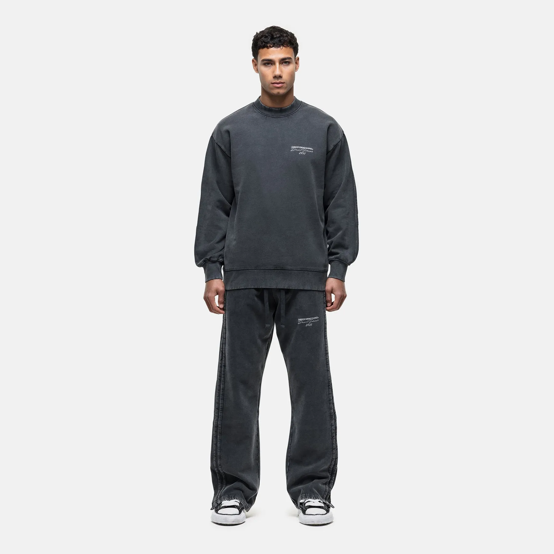 Partial Seam Washed Grey Sweatshirt sold by Good For Nothing Clothing product image thumbnail 3