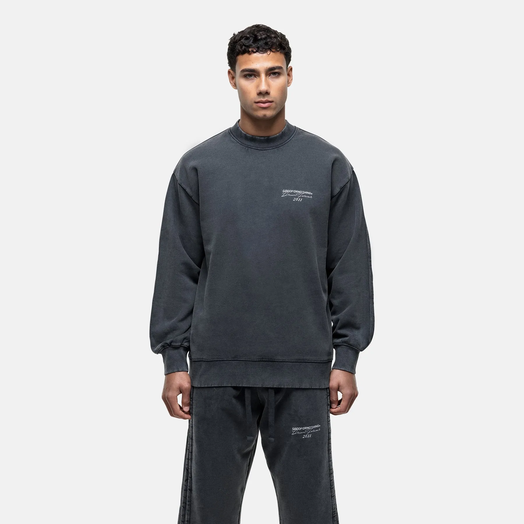 Partial Seam Washed Grey Sweatshirt sold by Good For Nothing Clothing