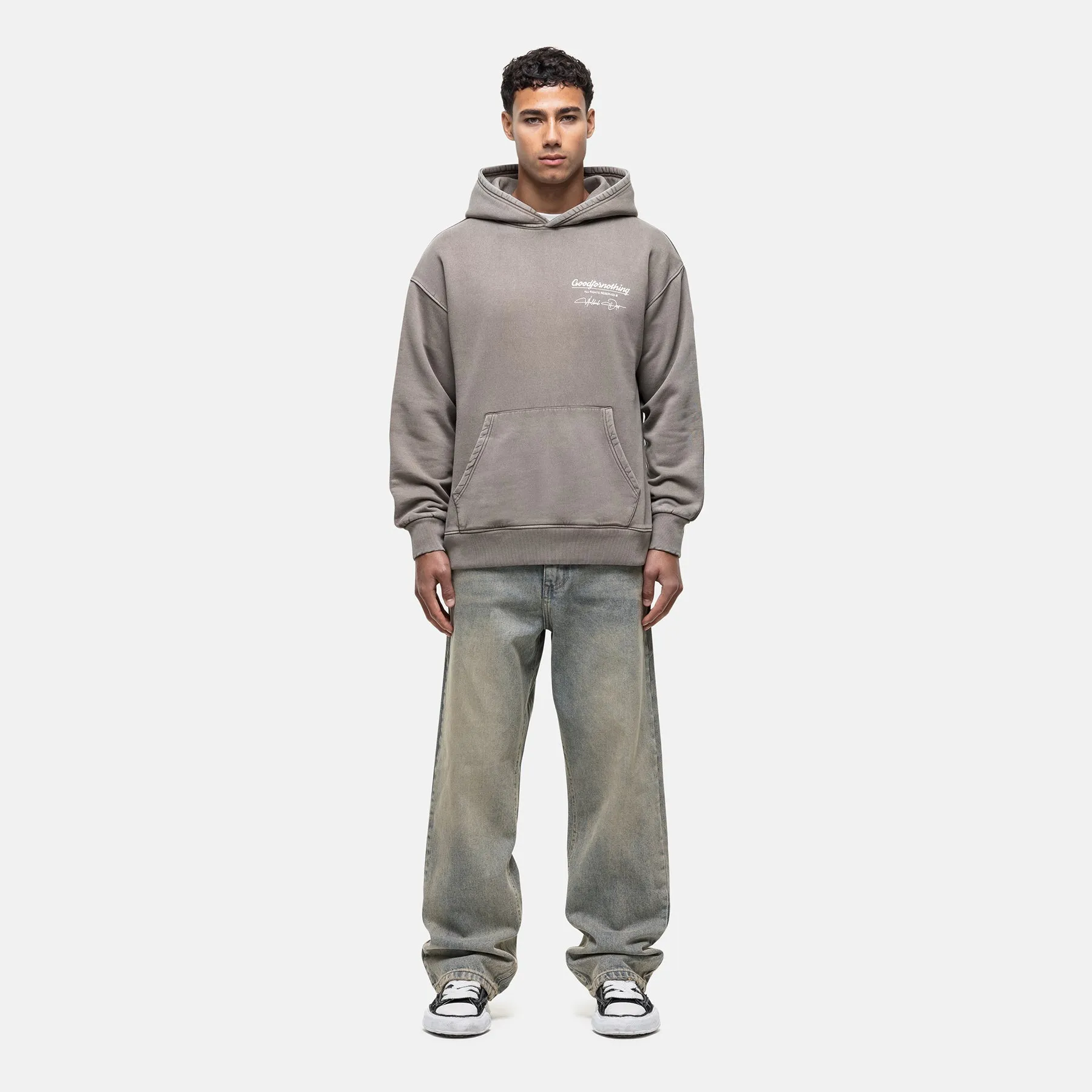 Cult Butterfly Taupe Washed Hoodie sold by Good For Nothing Clothing product image thumbnail 5
