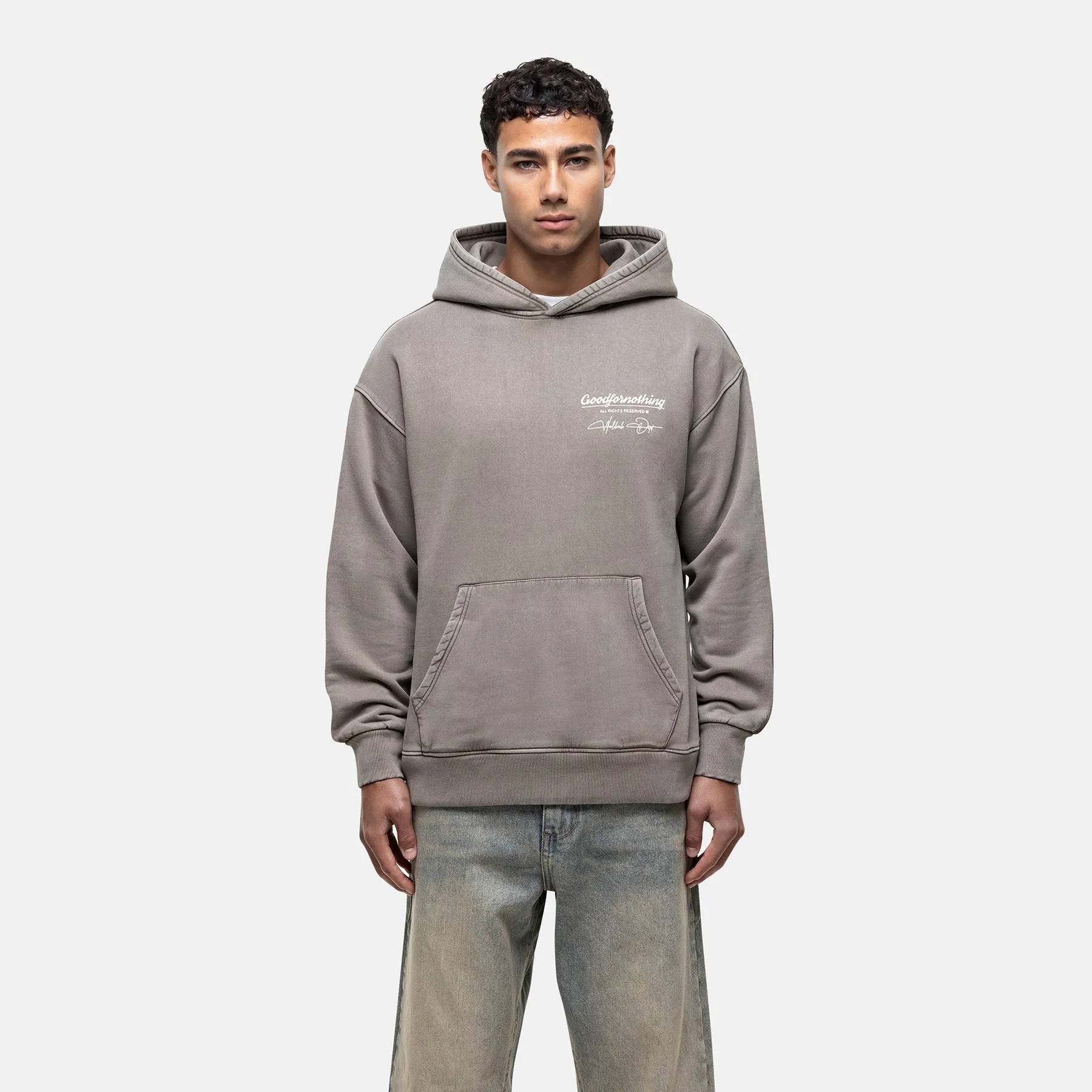 Cult Butterfly Taupe Washed Hoodie sold by Good For Nothing Clothing