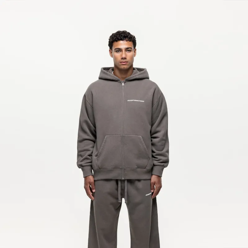 Vintage Washed Walnut Zip Hoodie sold by Good For Nothing Clothing