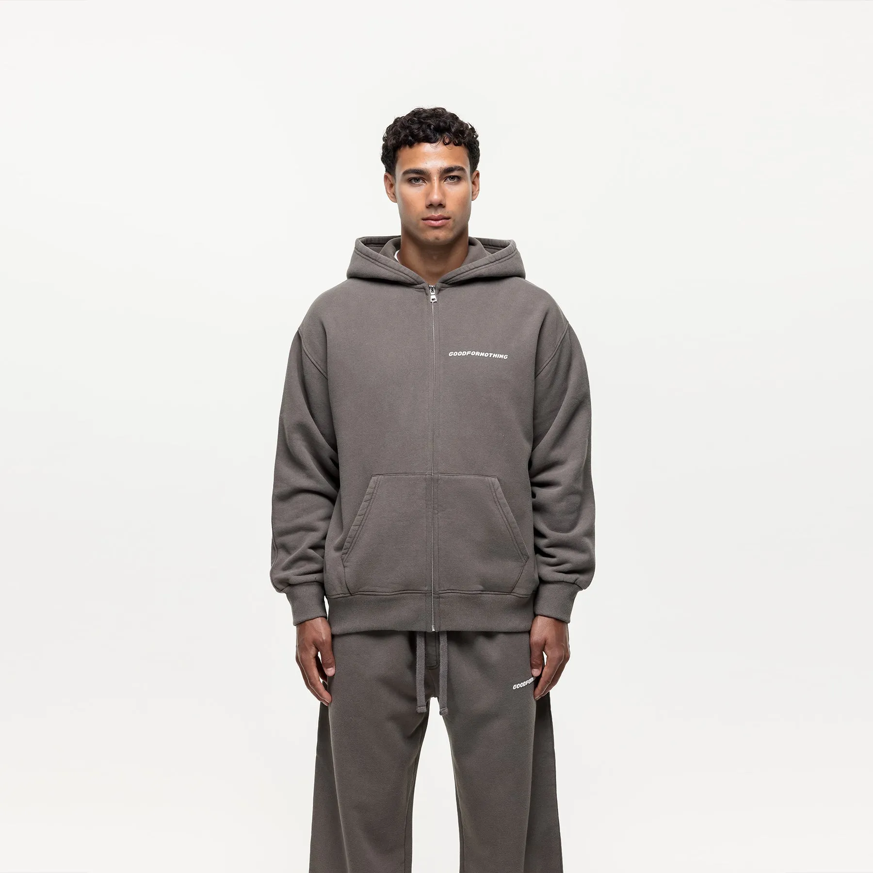 Vintage Washed Walnut Zip Hoodie sold by Good For Nothing Clothing