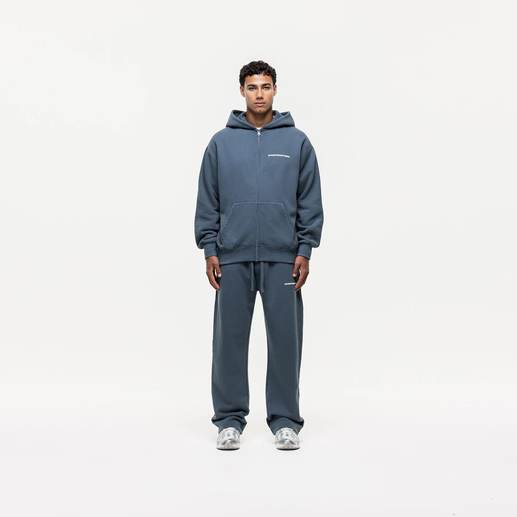 Vintage Washed Blue Zip Hoodie sold by Good For Nothing Clothing product image thumbnail 4