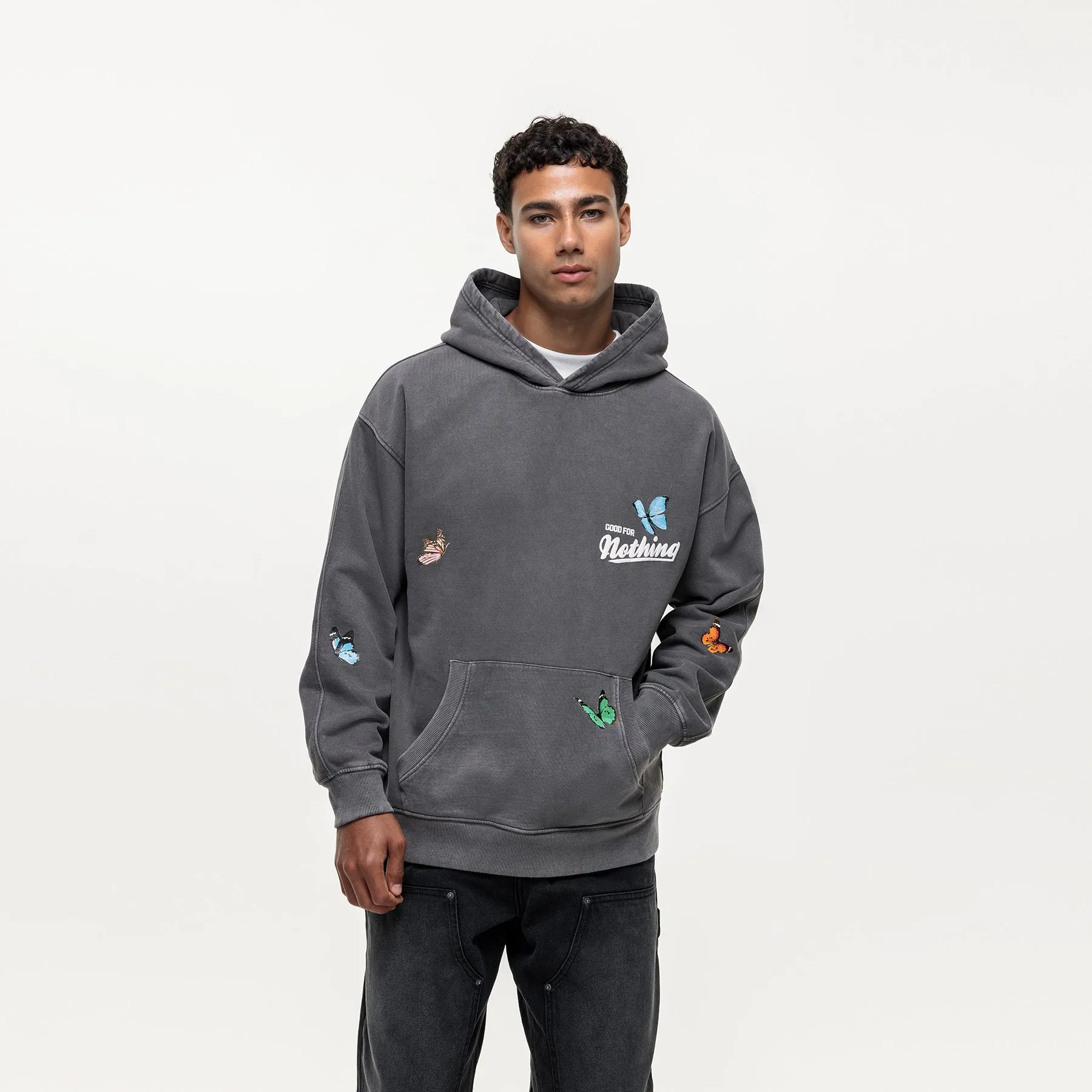 Flight Washed Grey Hoodie sold by Good For Nothing Clothing product image thumbnail 3