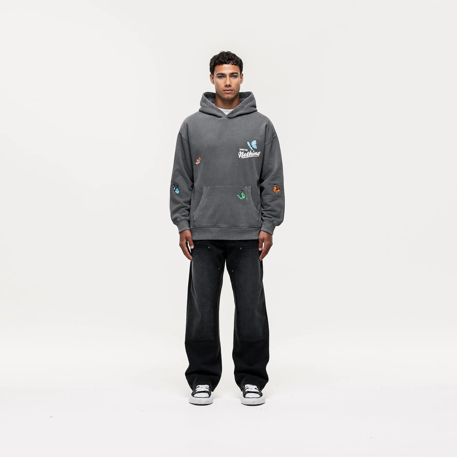 Flight Washed Grey Hoodie sold by Good For Nothing Clothing product image thumbnail 2